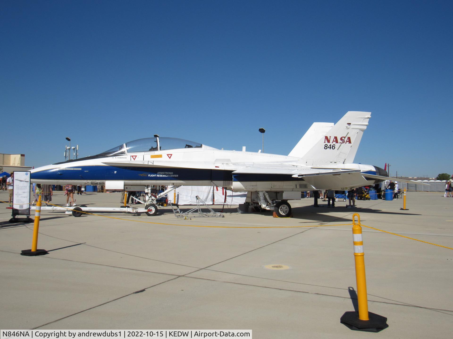 N846NA, McDonnell Douglas F/A-18B Hornet C/N 23, NASA F/A-18B on static display at Aerospace Valley Airshow 2022 - Edwards Air Force Base