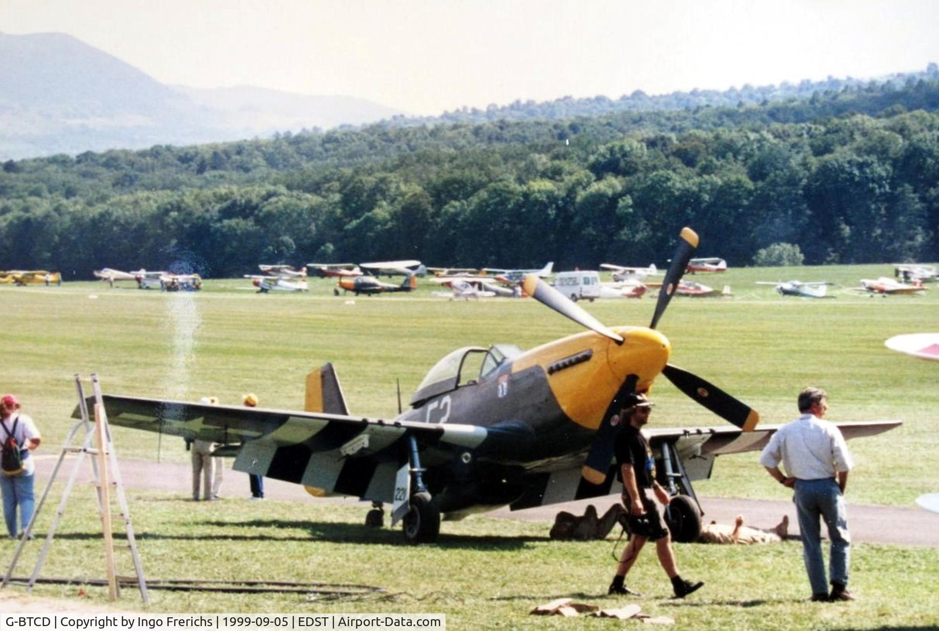 G-BTCD, 1944 North American P-51D Mustang C/N 122-39608, P-51D Mustang G-BTCD of OFMC at Hahnweide OTT 1999
from a paper print