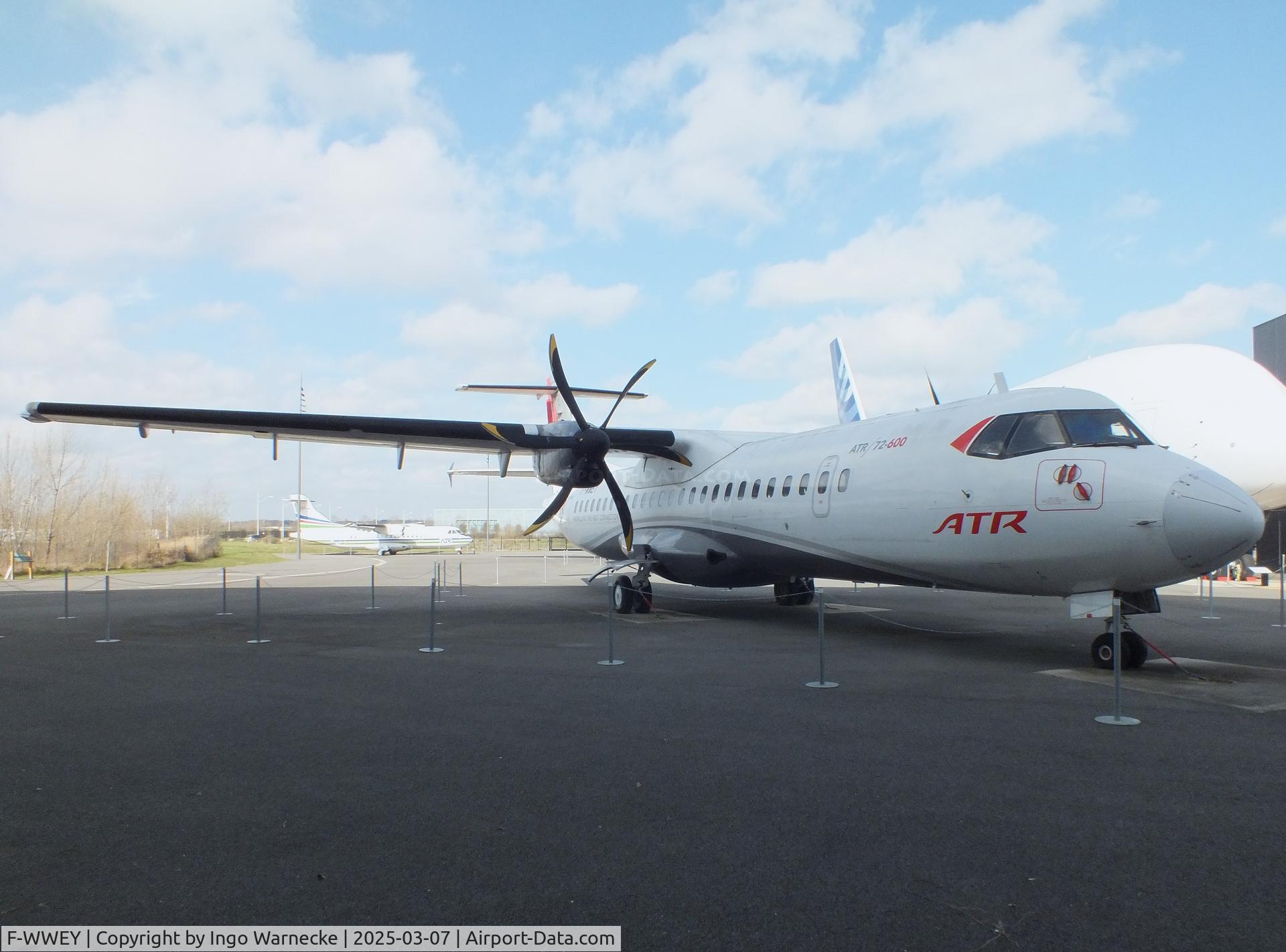 F-WWEY, 1988 ATR 72-201 C/N 098, ATR 72-600 (first built as ATR 72-201, then developed into -500, finally into first prototype ATR 72-600 in 2009) at the Aeroscopia, Blagnac (Toulouse)
