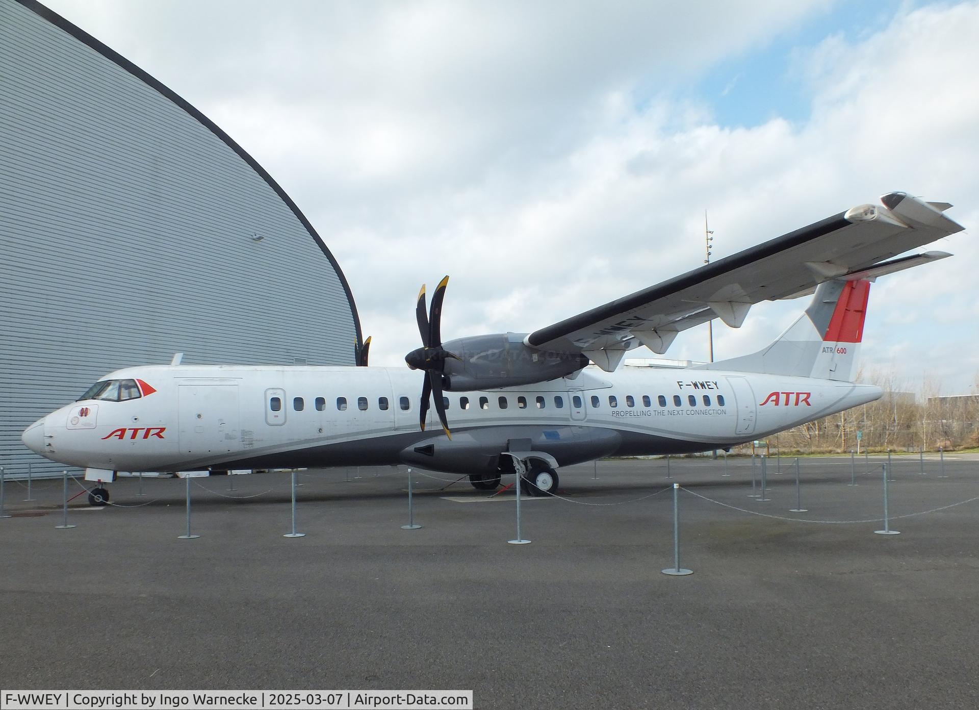 F-WWEY, 1988 ATR 72-201 C/N 098, ATR 72-600 (first built as ATR 72-201, then developed into -500, finally into first prototype ATR 72-600 in 2009) at the Aeroscopia, Blagnac (Toulouse)