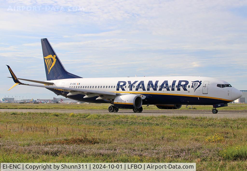 EI-ENC, 2010 Boeing 737-8AS C/N 34980, Taxiing holding point rwy 14L for departure... Scimitar blended winglets...