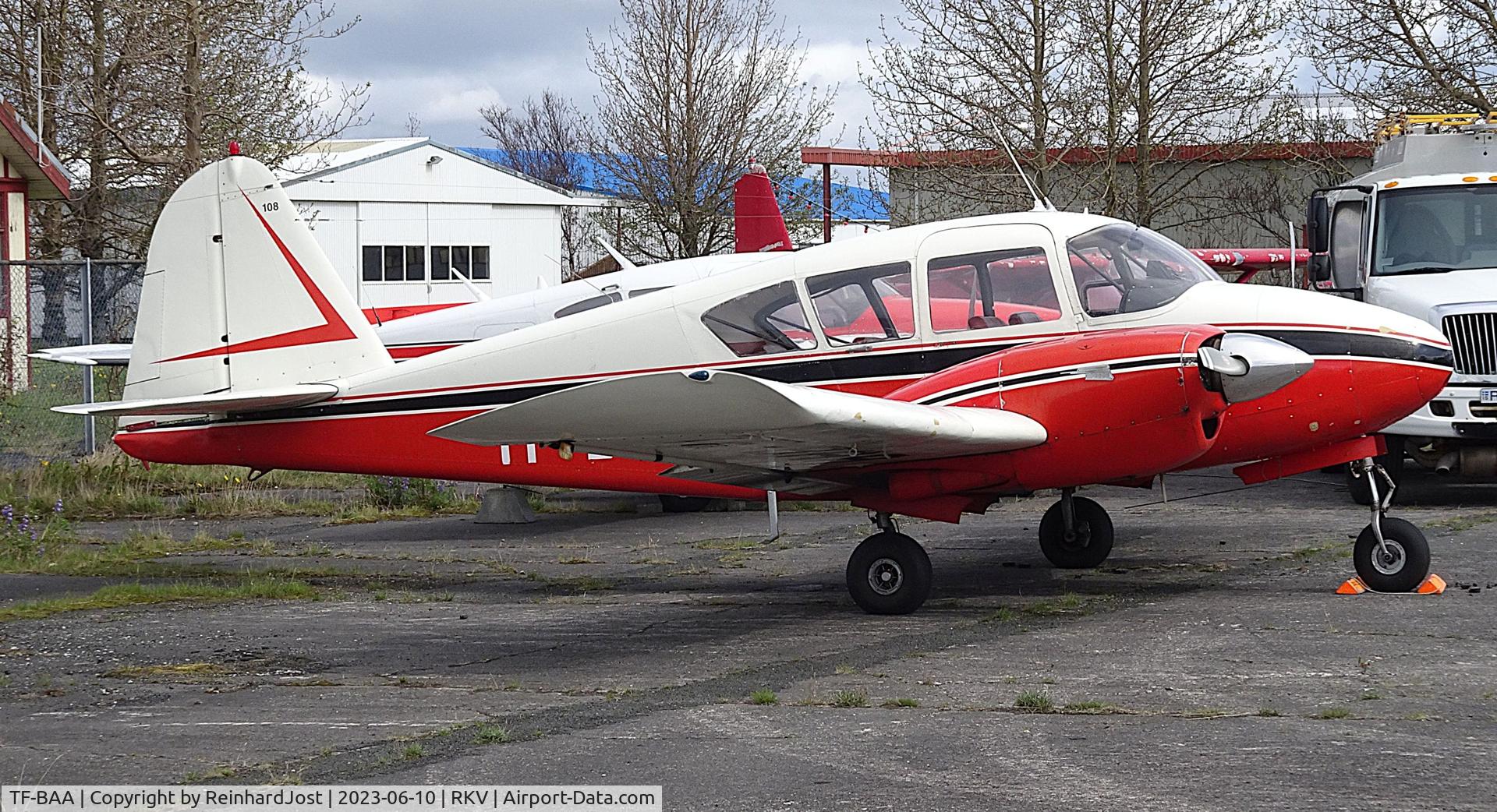 TF-BAA, 1956 Piper PA-23-150B Apache C/N 23-606, The Icelandic Aircraft Register differs between Identifier (TF-BAA)  and Register Number (108). Owned by Drengur ehf., PA-23-150 is seen in a silent corner at Reykjavik Domestic Airport.