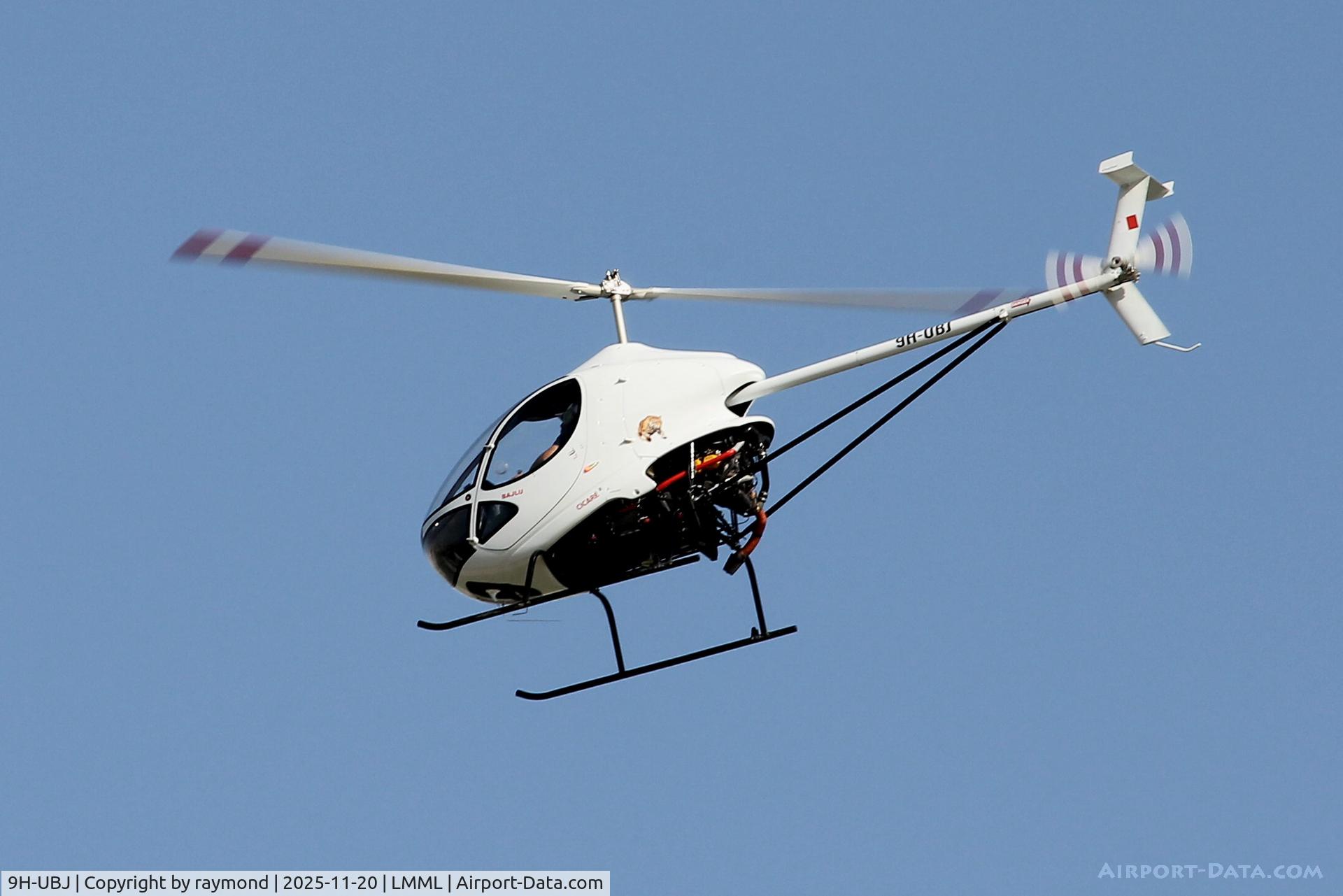 9H-UBJ, Cicare CH-8 C/N 33, Private owned Cicare CH-8 helicopter reg 9H-UBJ seen approaching RW31 landing in Malta.