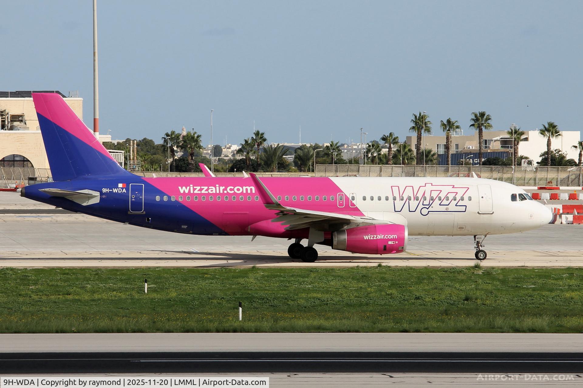 9H-WDA, 2018 Airbus A320-232 C/N 8327, Airbus A320-232 reg 9H-WDA of Wizzair Malta taxiing out from Park No9 at Malta for departure.