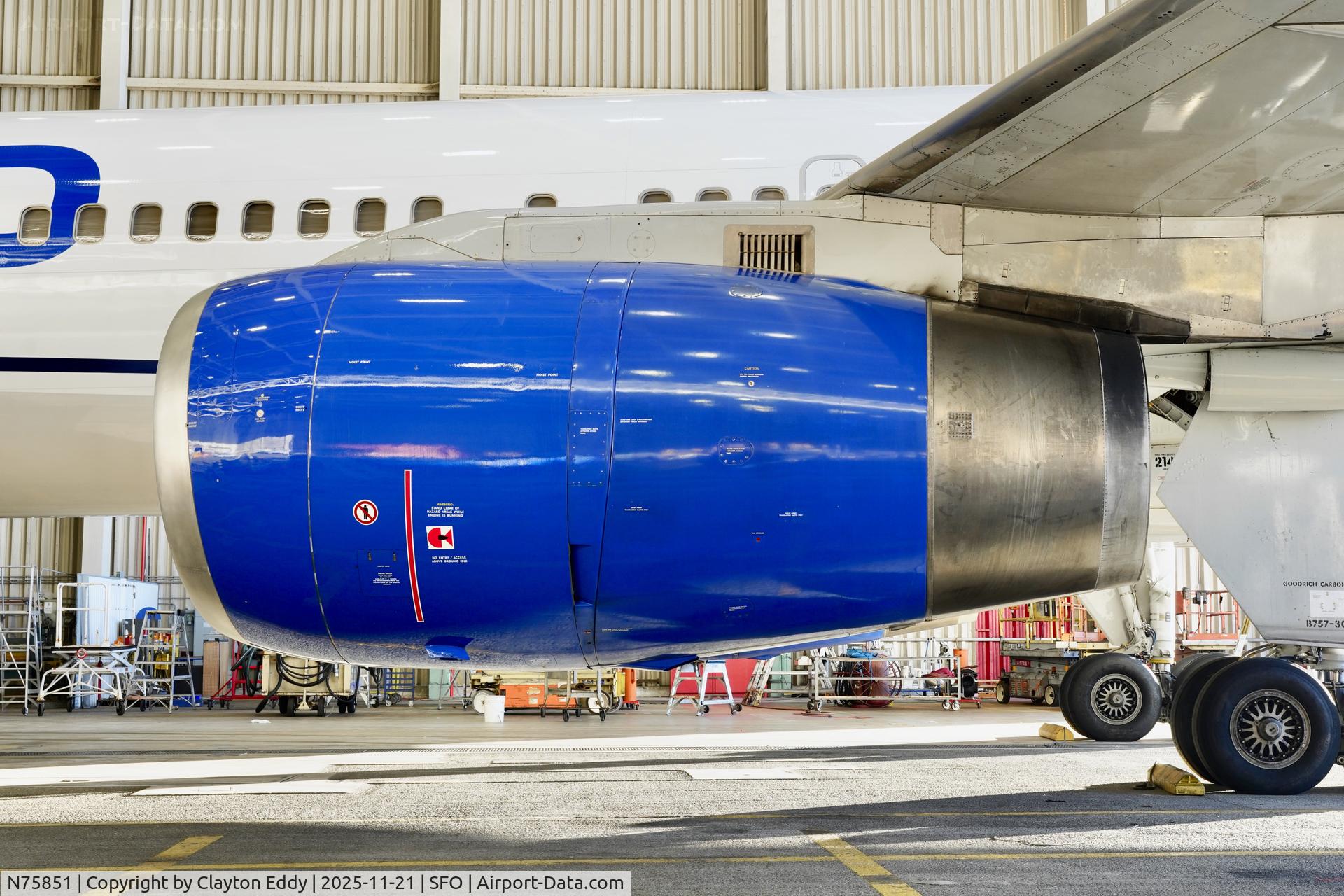 N75851, 2001 Boeing 757-324 C/N 32810, Rolls-Royce RB.211 engine SFO 2025