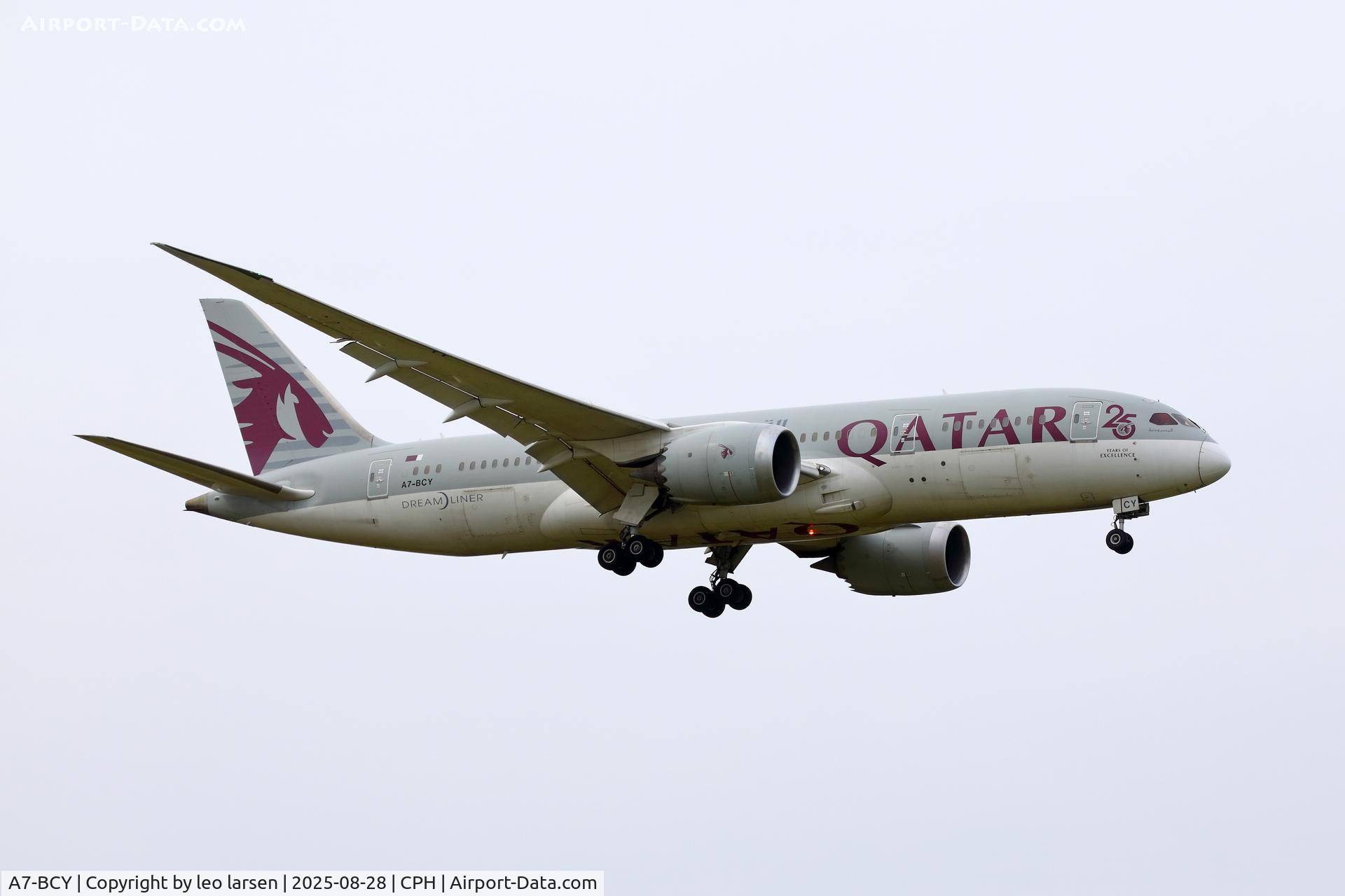 A7-BCY, 2015 Boeing 787-8 Dreamliner C/N 38343, Copenhagen 28.8.2025