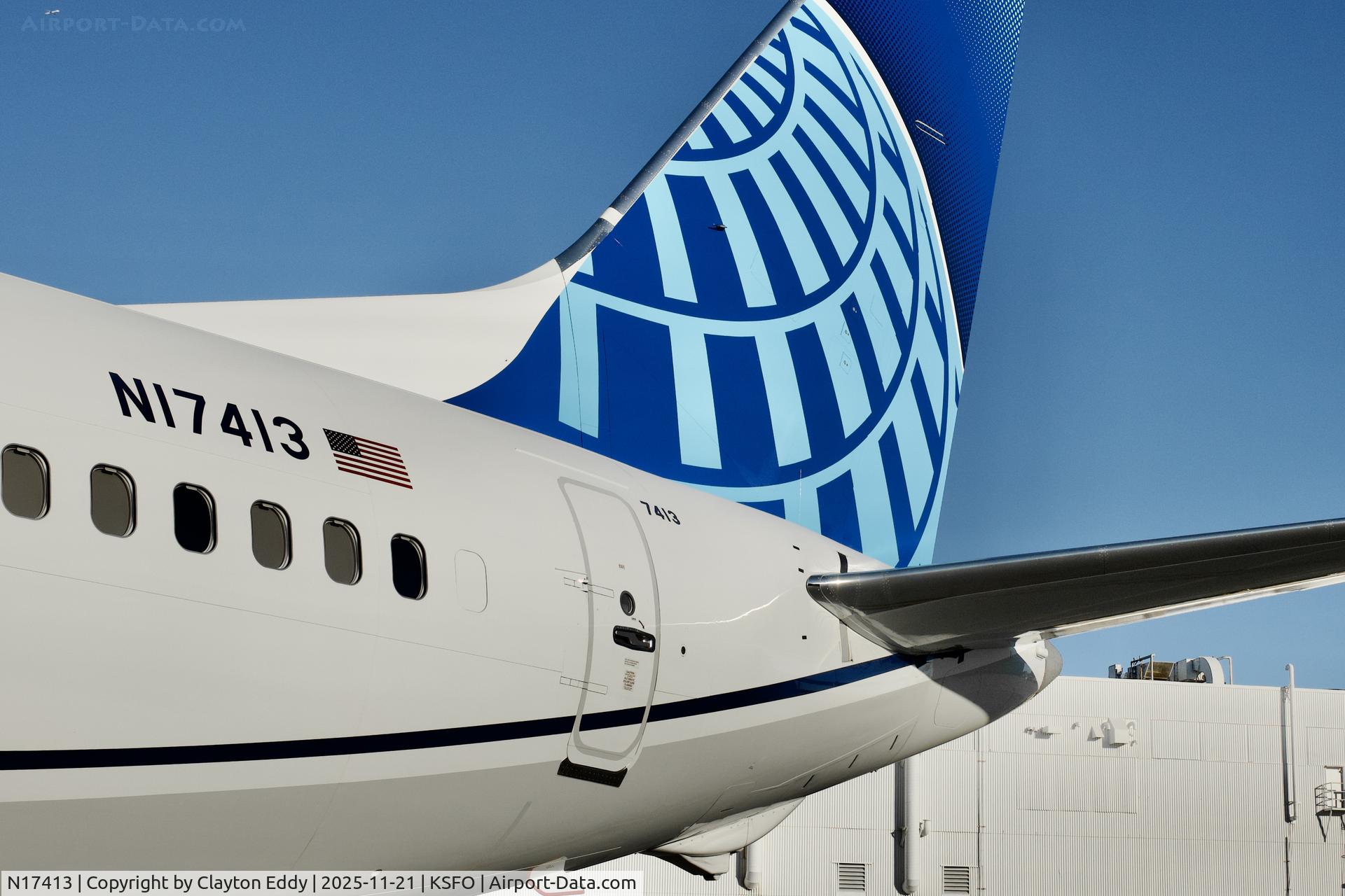 N17413, 2025 Boeing 737 MAX 9 C/N 68812, CFMI LEAP-1B engine SFO 2025