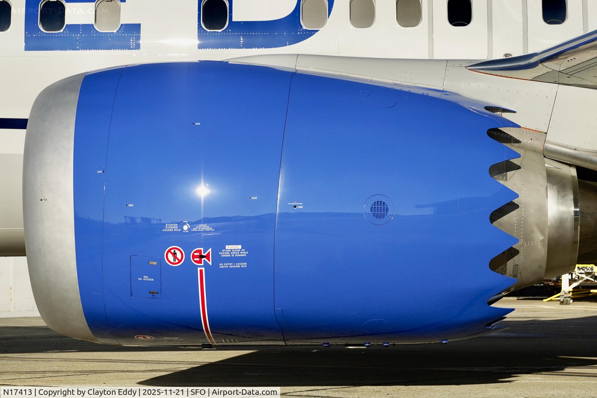 N17413, 2025 Boeing 737 MAX 9 C/N 68812, CFMI LEAP-1B engine SFO 2025