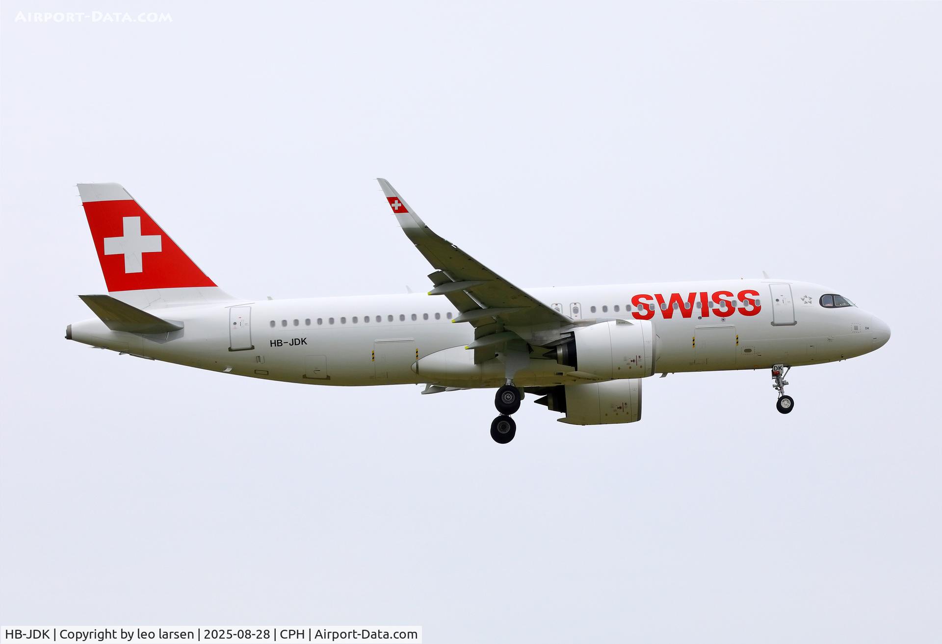 HB-JDK, 2025 Airbus A320-271 NX C/N 12565, Copenhagen 28.8.2025