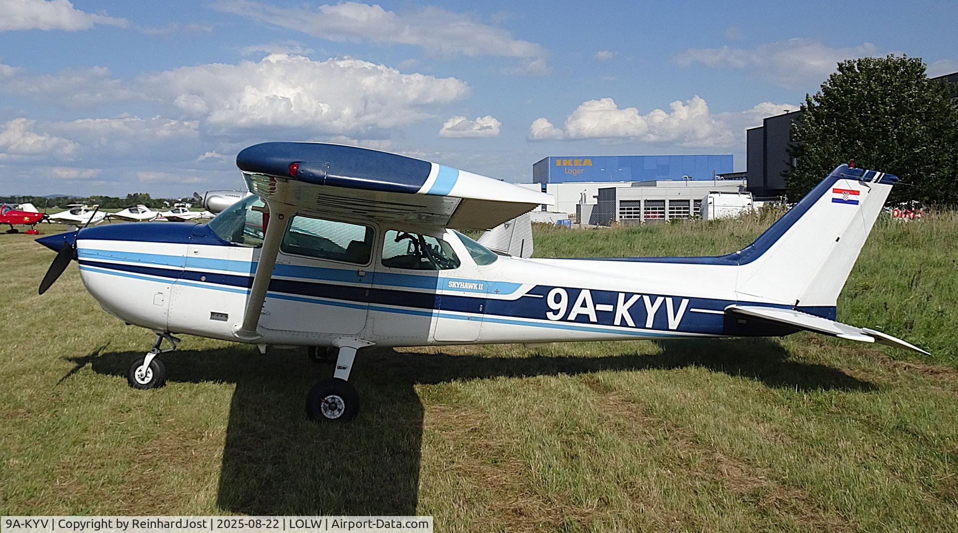 9A-KYV, Cessna 172N C/N 17273693, 1979-build Skyhawk II 9A-KYV (ex-YV-623P / YV-178E / OE-KYV) visiting the Rotax Days 2025 at Wels, Austria