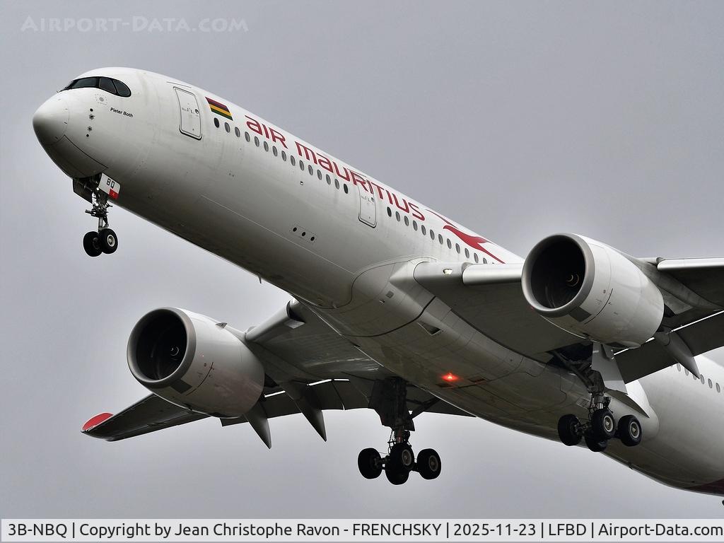 3B-NBQ, 2017 Airbus A350-941 C/N 157, Mauritius (MRU)	Bordeaux (BOD)	MK4