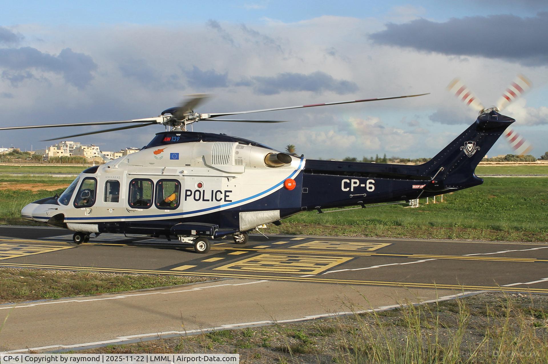 CP-6, 2010 AgustaWestland AW-139 C/N 31323, AgustaWestland AW-139 reg CP-6 of Cypriot Police Force Unit taxiing out for a test flight from Safi Park Malta.
