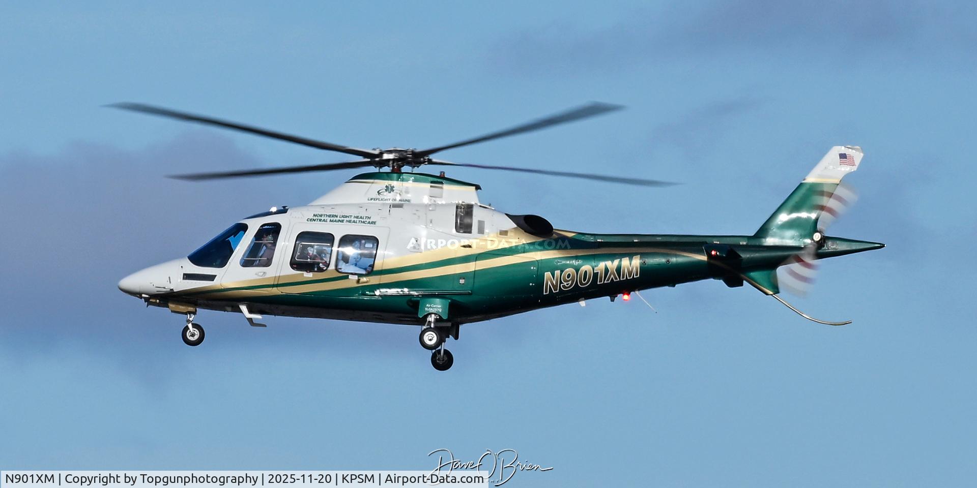 N901XM, 2020 Leonardo AW-109SP C/N 22422, Maine Med Flight inbound for fuel