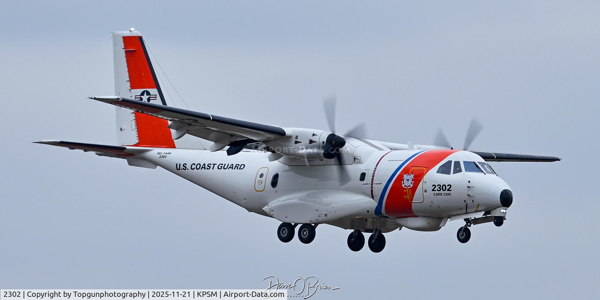 2302, Airtech HC-144A Ocean Sentry (CN-235M-300) C/N C168, CG2302 landing RW34 from Cape Cod, MA