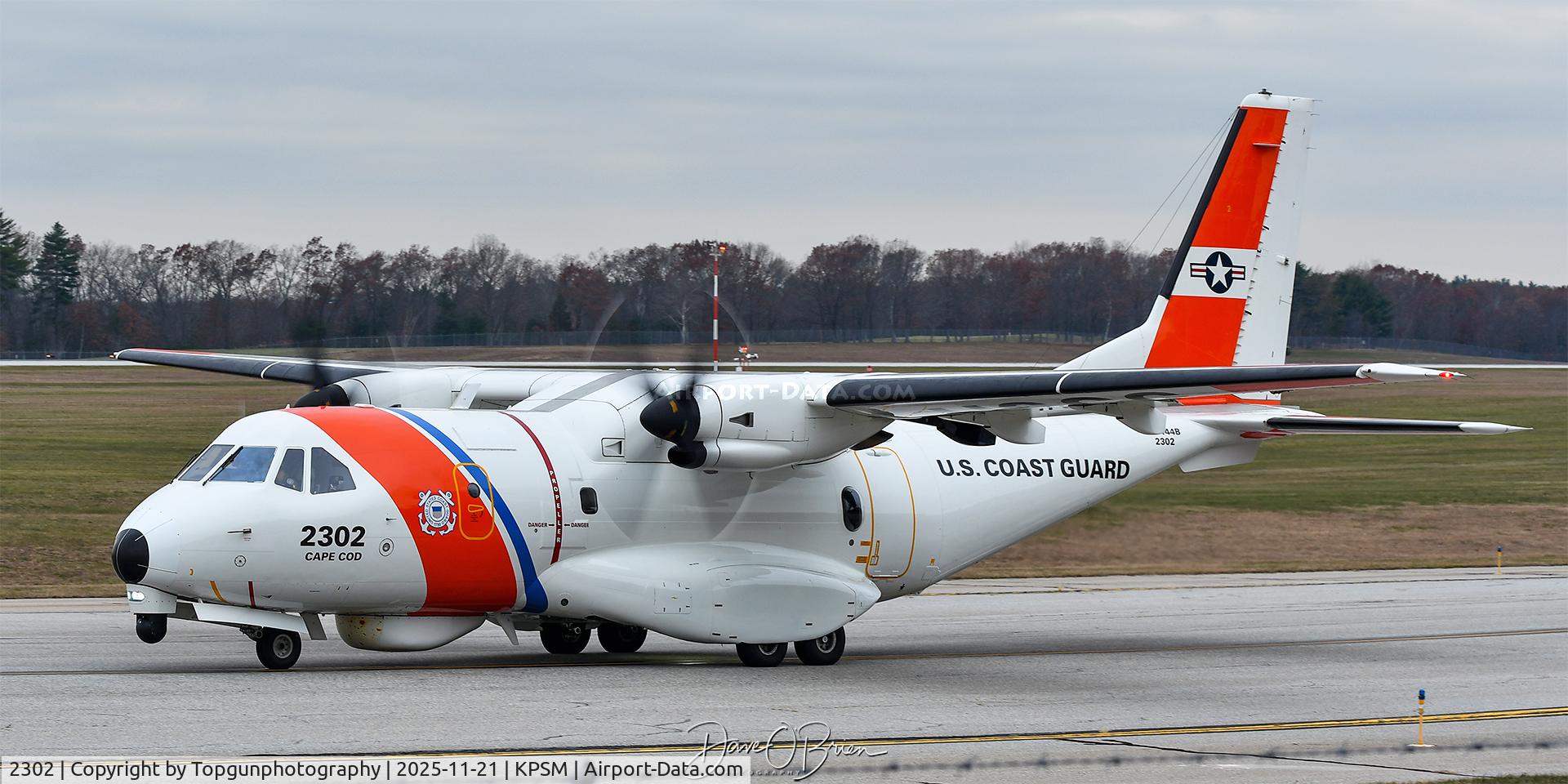 2302, Airtech HC-144A Ocean Sentry (CN-235M-300) C/N C168, After landing and getting an IFR back to Otis, 2302 taxi's to RW34