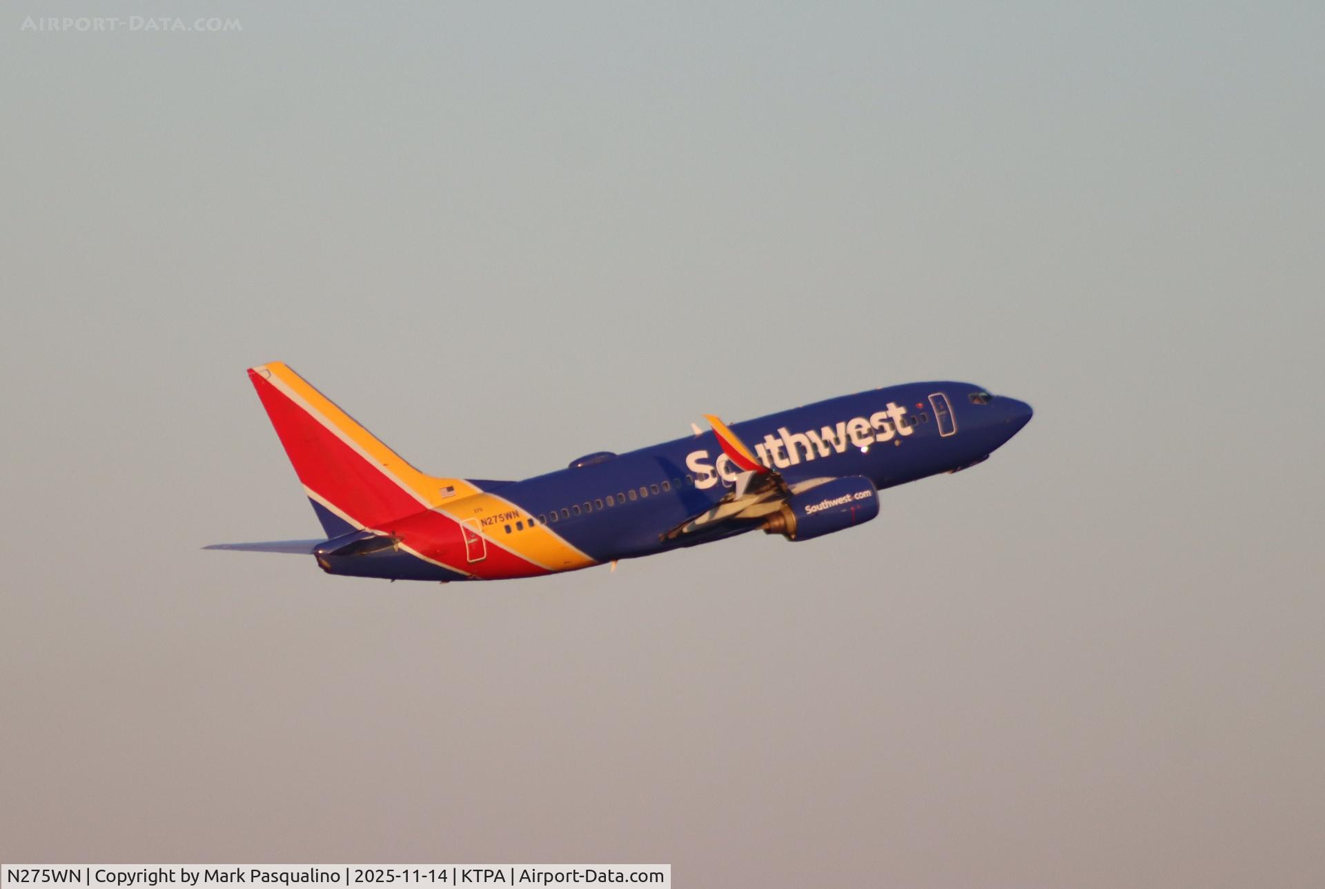 N275WN, 2007 Boeing 737-7H4 C/N 36153, Boeing 737-7H4