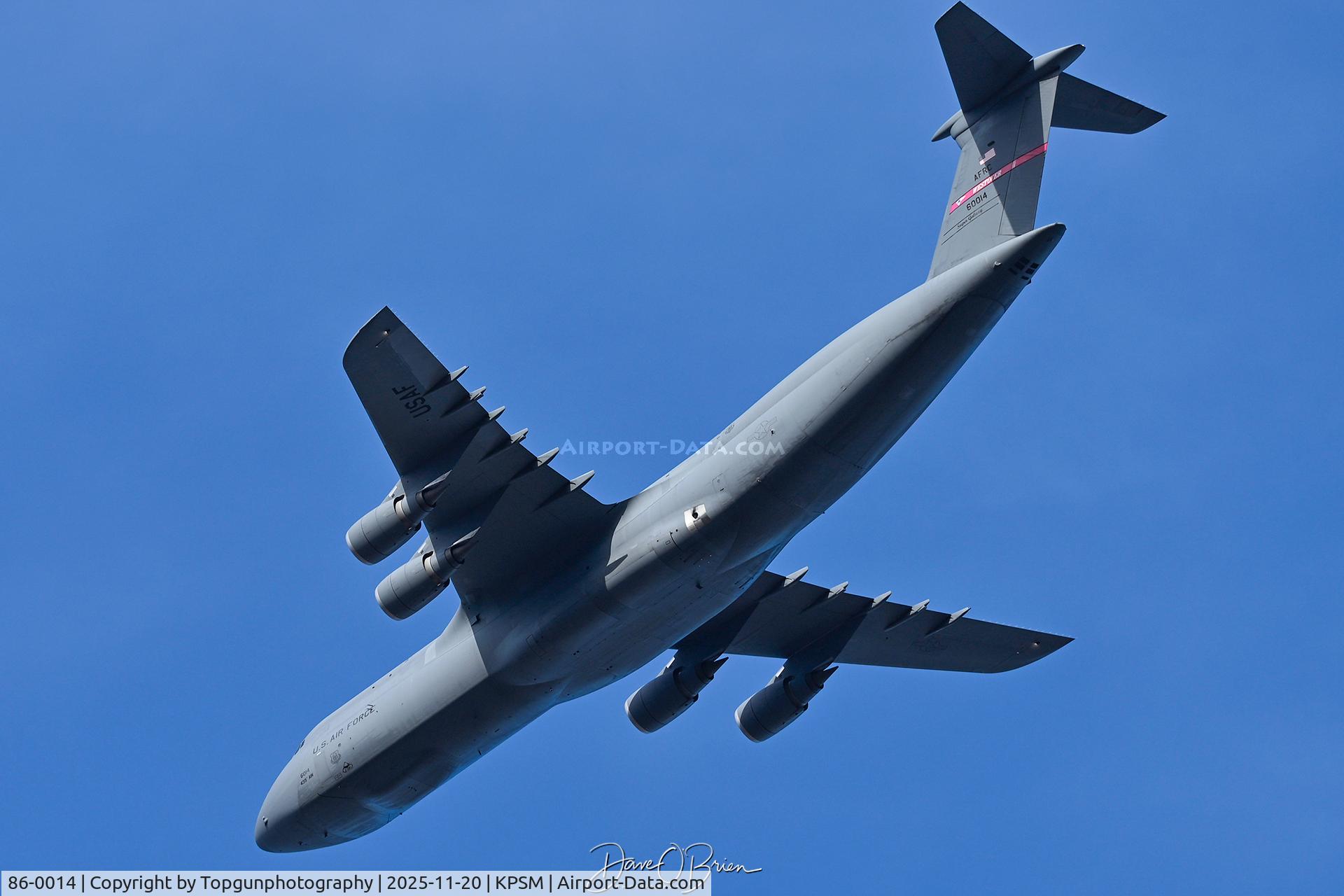 86-0014, Lockheed C-5M Super Galaxy C/N 500-0100, RODD34 in the overhead