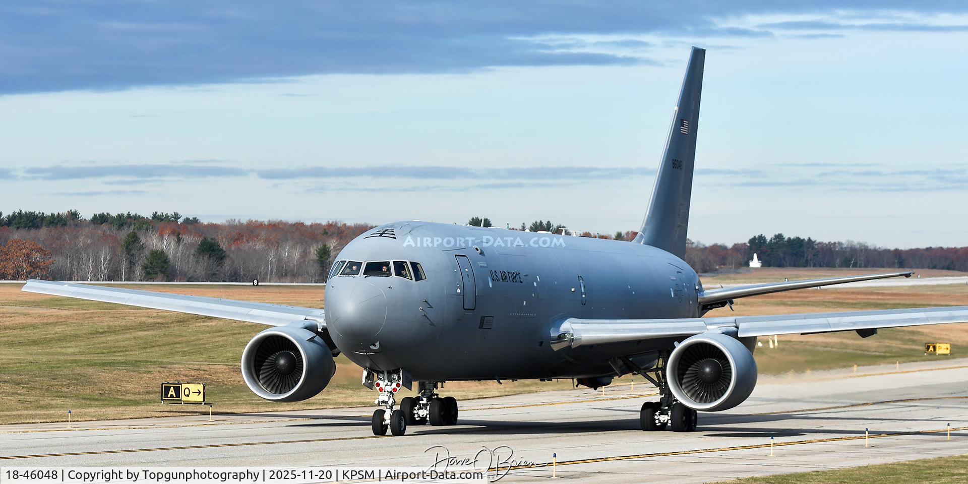 18-46048, 2019 Boeing KC-46A Pegasus C/N 34141, WYLE01 taxiing to RW34