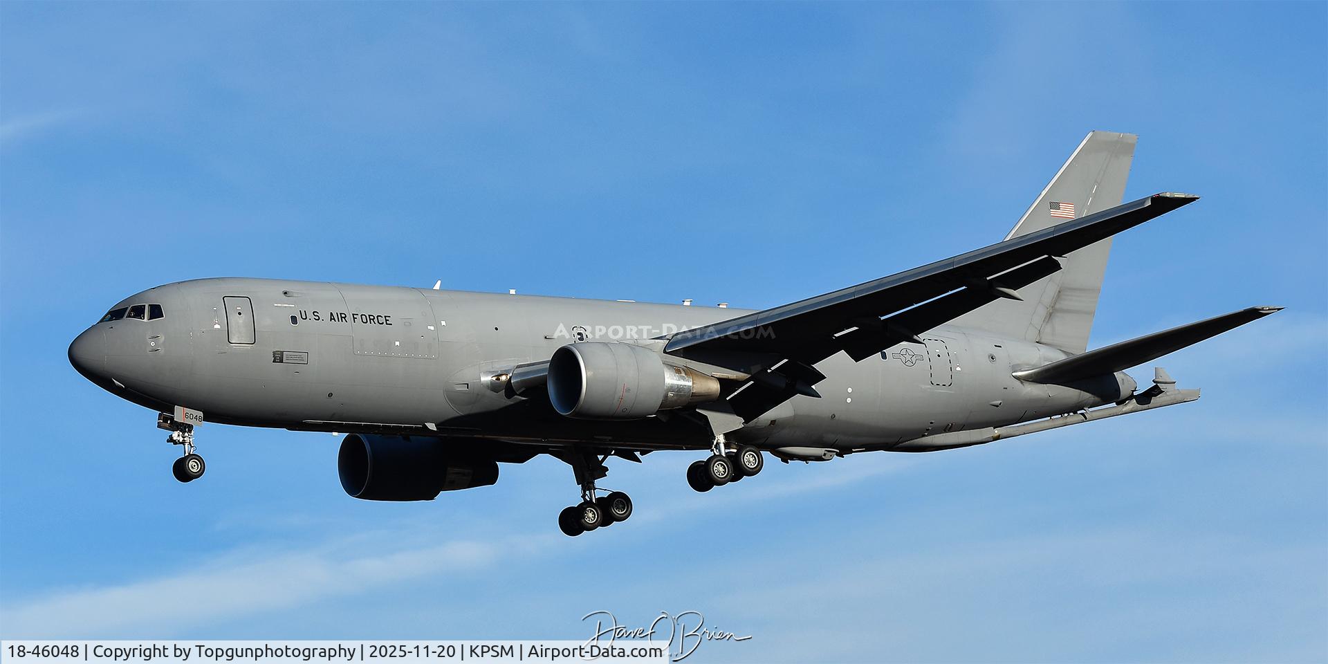 18-46048, 2019 Boeing KC-46A Pegasus C/N 34141, WYLE01 landing after a sortie with PACK42