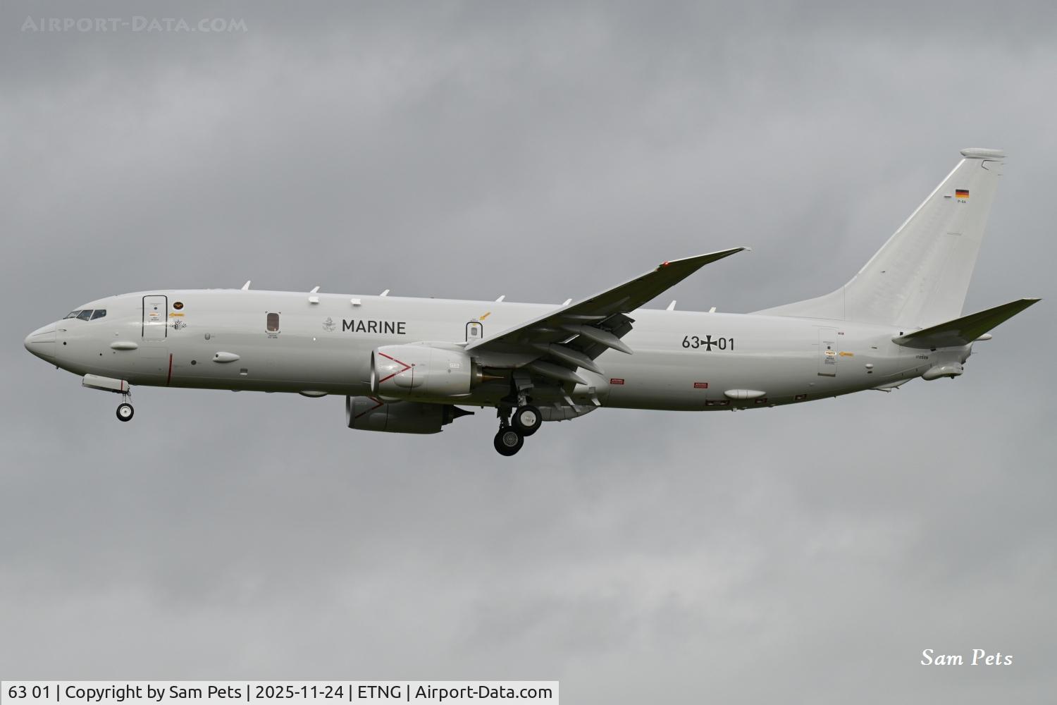 63 01, 2025 Boeing P-8A Poseidon (737-800A) C/N 67448, Landing at Geilenkirchen.