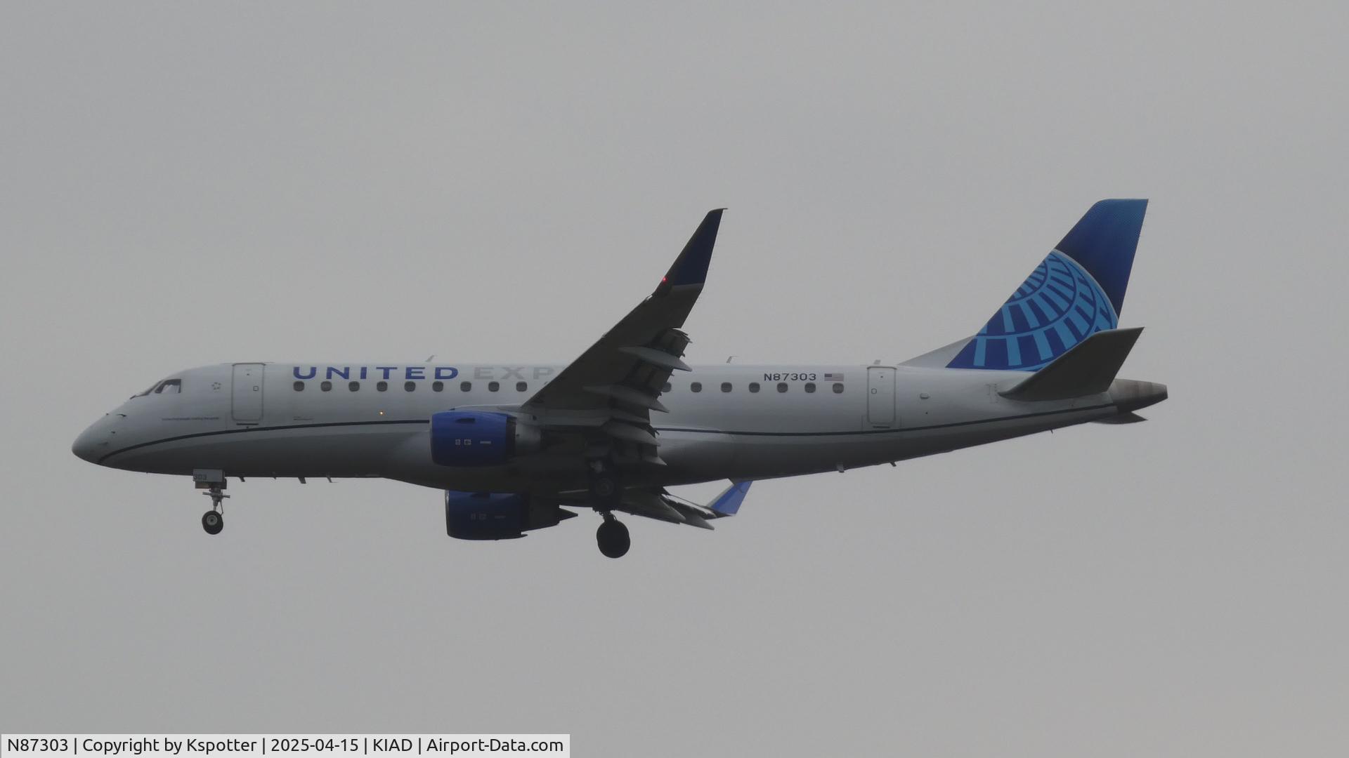 N87303, 2014 Embraer 175LR (ERJ-170-200LR) C/N 17000398, IAD Spotting