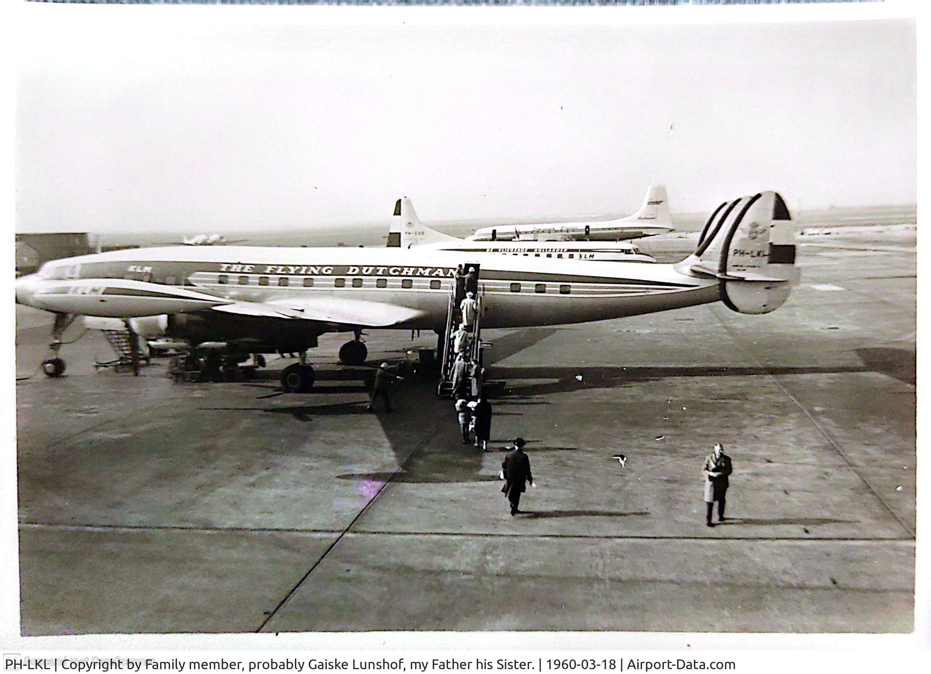 PH-LKL, Lockheed L-1049H Super Constellation C/N 4840, On March 18 1960 my Parents flew from Schiphol airport to Zanderij, Suriname with the LKL.