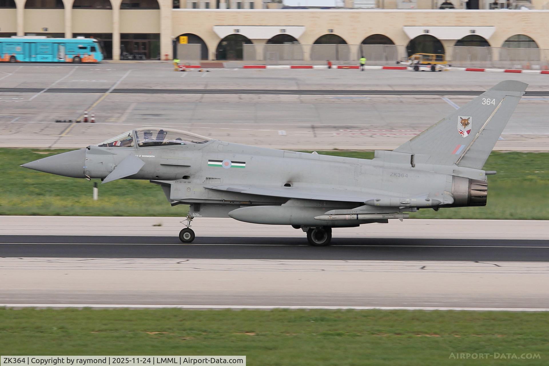 ZK364, 2014 Eurofighter EF-2000 Typhoon FGR.4 C/N BS125/449, Eurofighter EF-2000 Typhoon FGR.4 reg ZK364 from No12 Sqn Royal Air Force seen here just landed in Malta RW31.