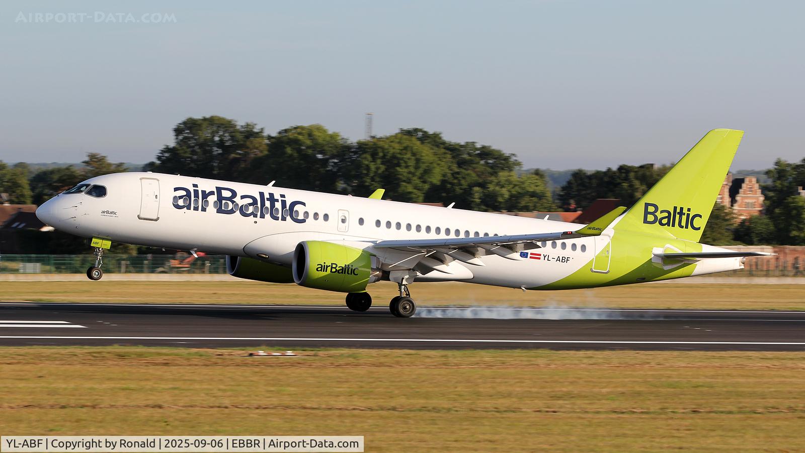 YL-ABF, 2021 Airbus A220-300 C/N 55133, at ebbr