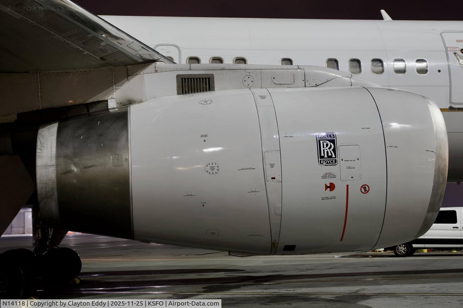 N14118, 1997 Boeing 757-224 C/N 27560, Rolls-Royce SFO 2025
