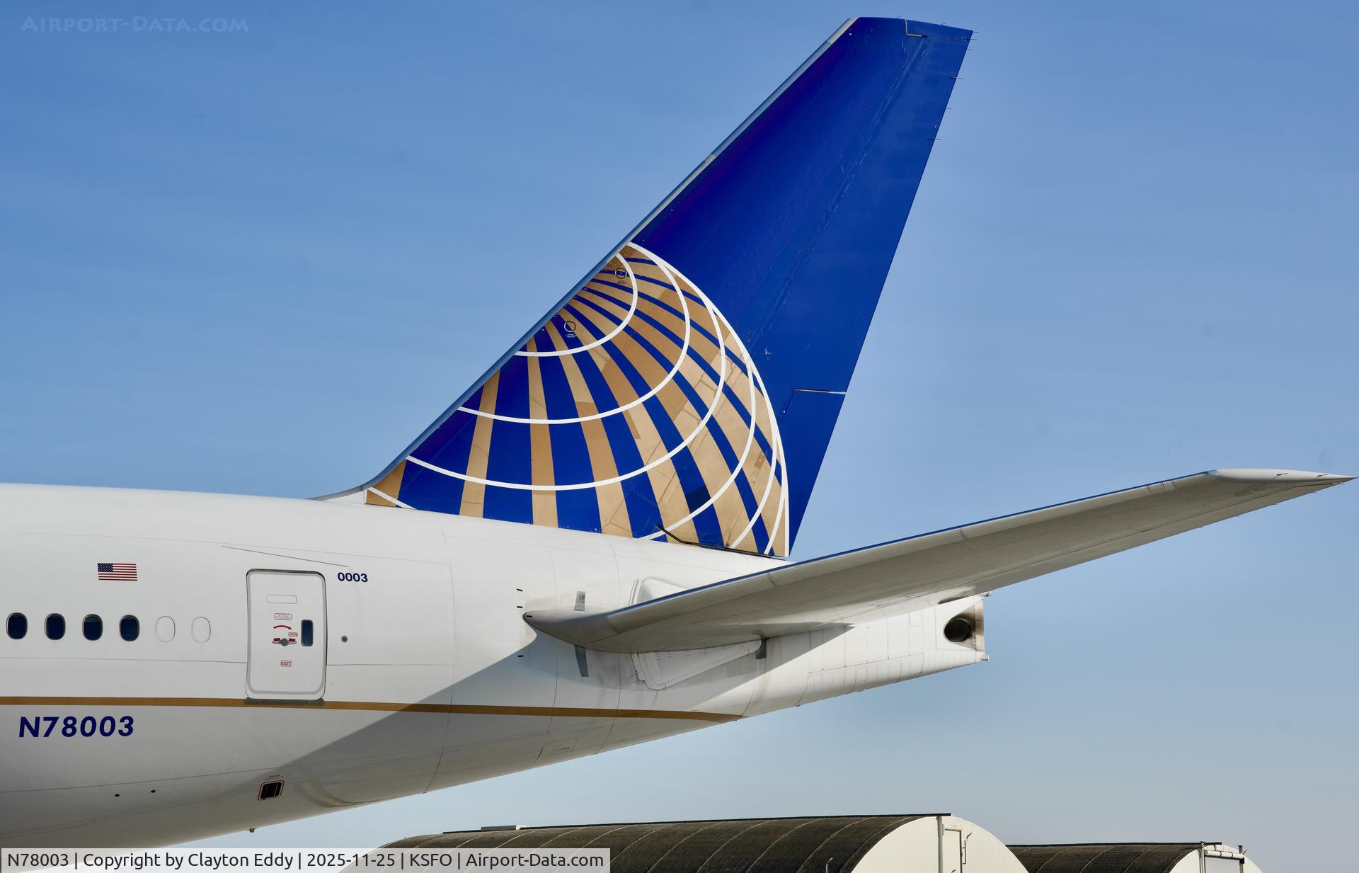 N78003, 1998 Boeing 777-224 C/N 27579, SFO 2025