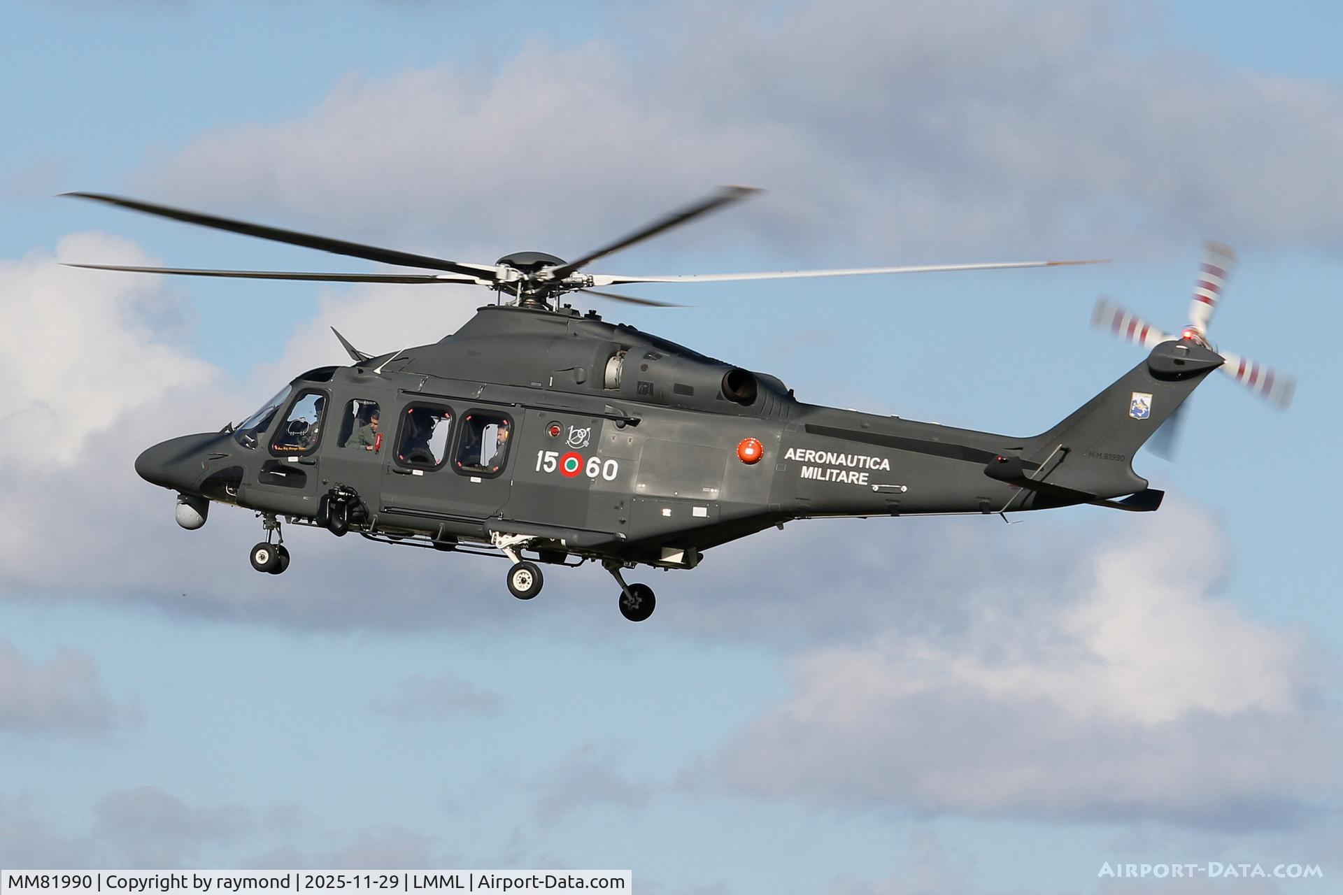 MM81990, Leonardo AW139 C/N 31912, Leonardo HH-139B reg MM81990/15-60 of Italian Air Force landing on Park No7 at Malta.