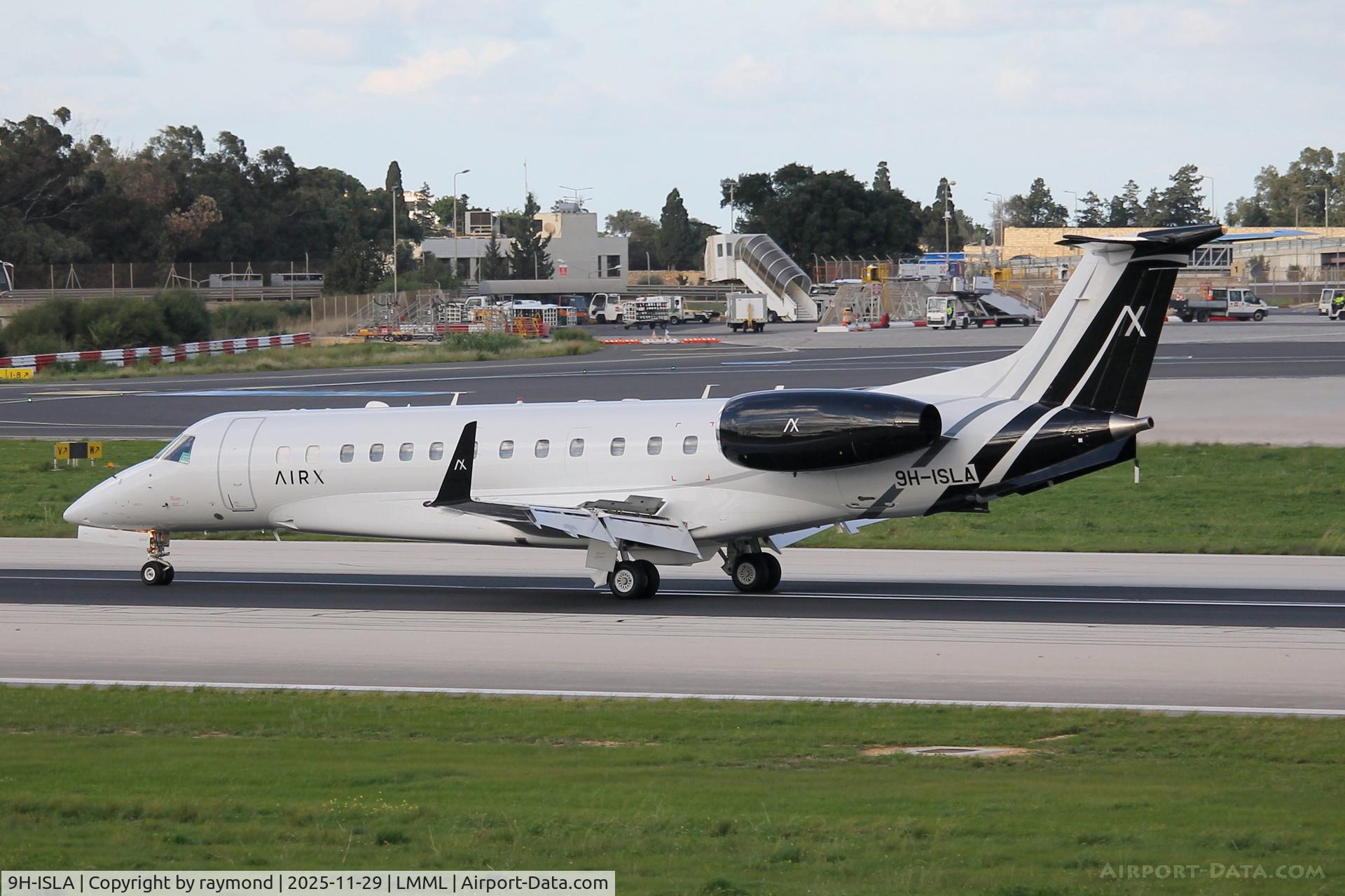 9H-ISLA, 2002 Embaer ERJ-135BJ Legacy 600 C/N 145555, Embraer ERJ-135 Legacy 600 reg 9H-ISLA of Air X just landed on RW31 Malta.