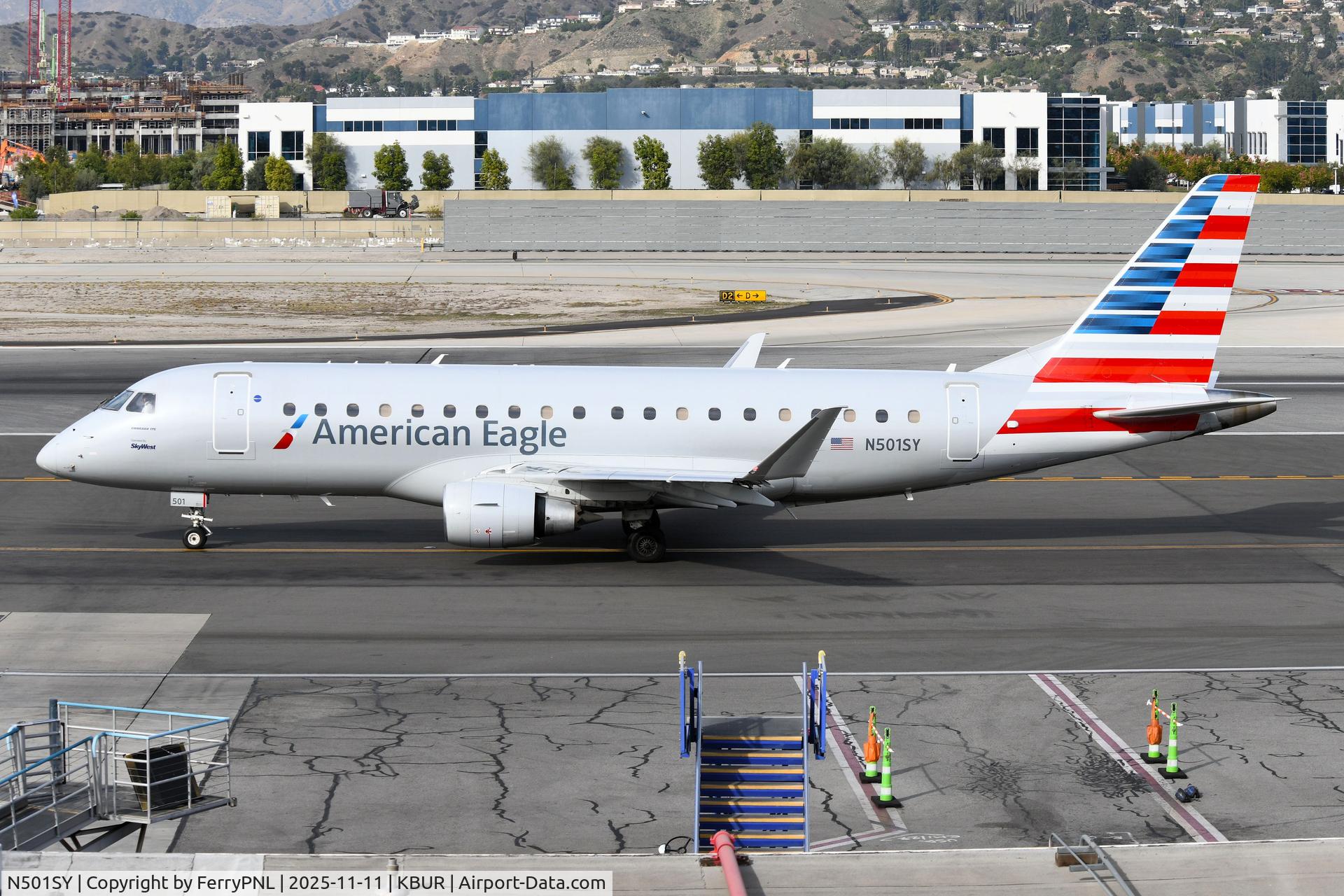 N501SY, Embraer 170-200LR C/N 17000882, American Eagle ERJ175 for departure