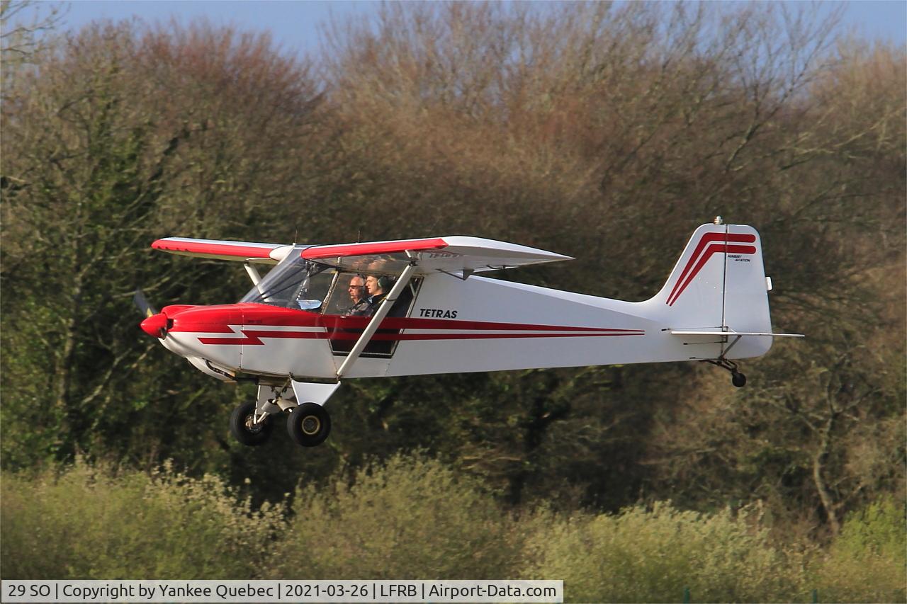 29 SO, Humbert Tétras 912BS C/N Not found 29 SO, Landing rwy 25L, Brest-Bretagne airport (LFRB-BES)