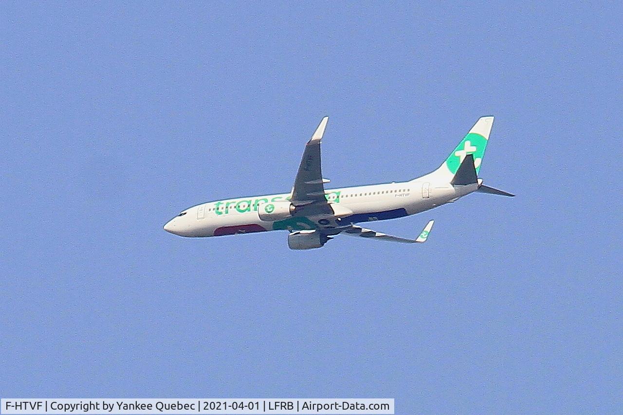 F-HTVF, 2017 Boeing 737-8K2 C/N 62160, Flight over Brest-Bretagne airport (LFRB-BES)