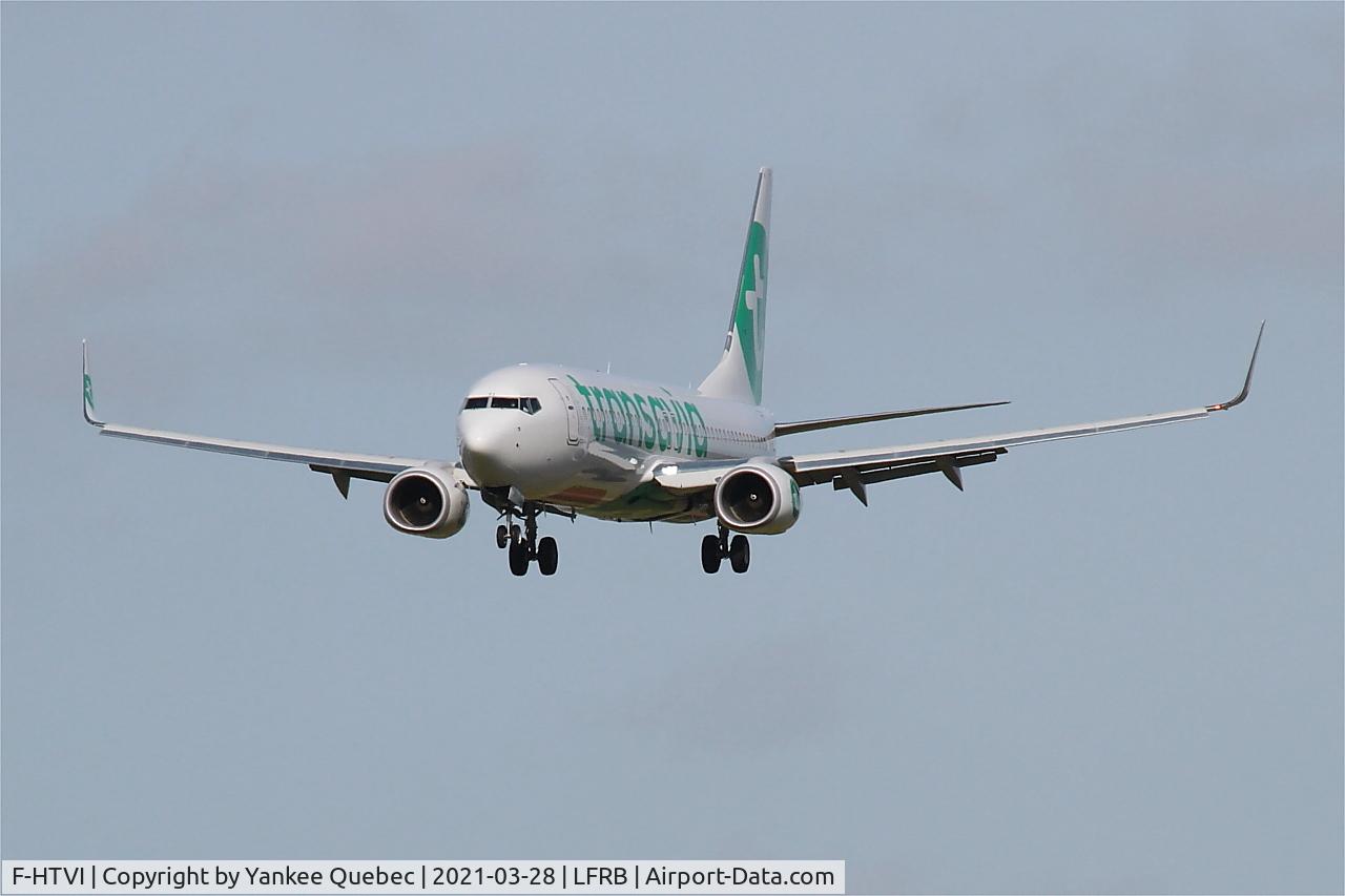 F-HTVI, 2018 Boeing 737-8K2 C/N 62164, Short approach rwy 25L, Brest-Bretagne airport (LFRB-BES)