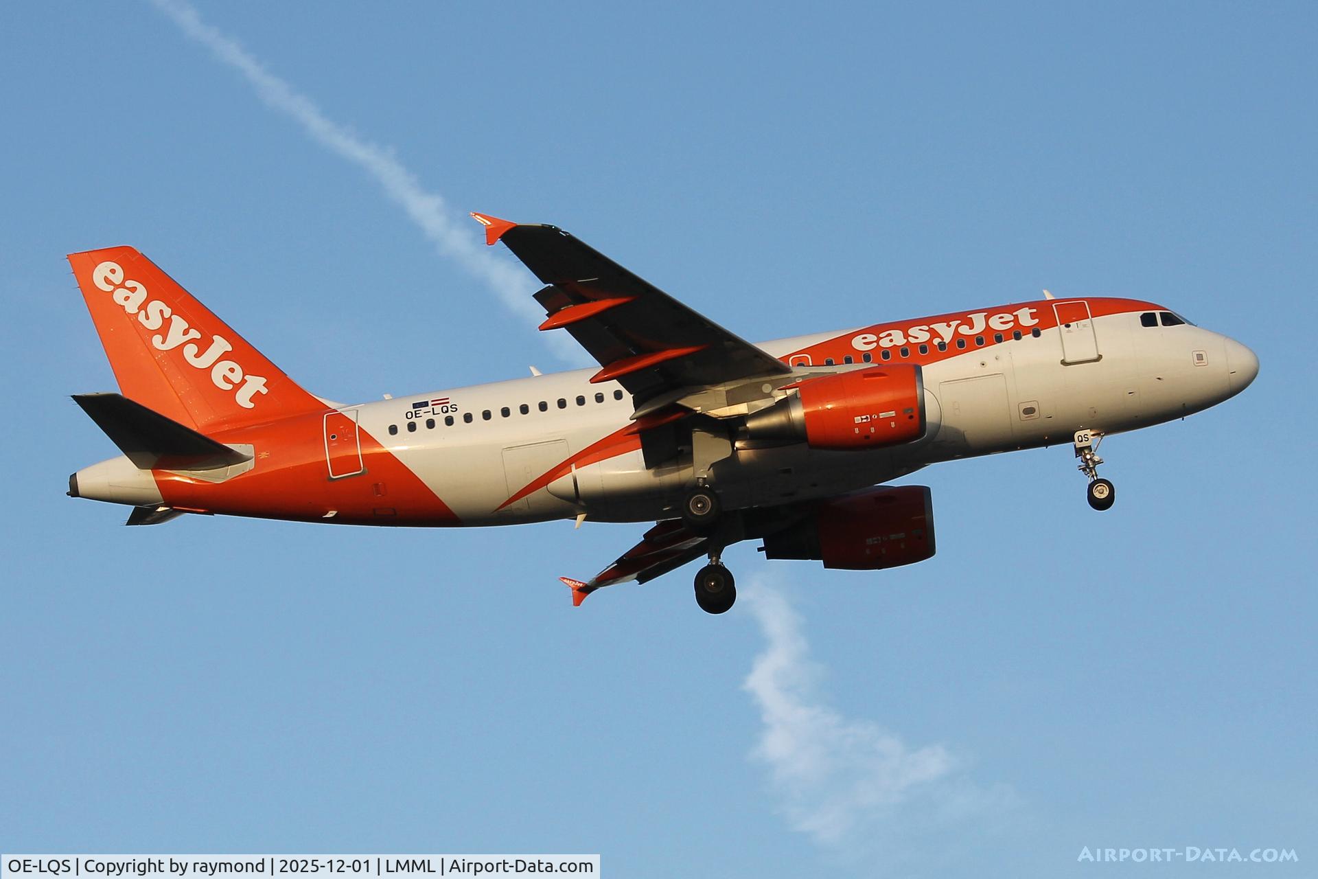 OE-LQS, 2009 Airbus A319-111 C/N 4040, Airbus A319-111 reg OE-LQS of EasyJet Europe landing on RW13. Aircraft arrived for maintenance by EasyJet Malta.