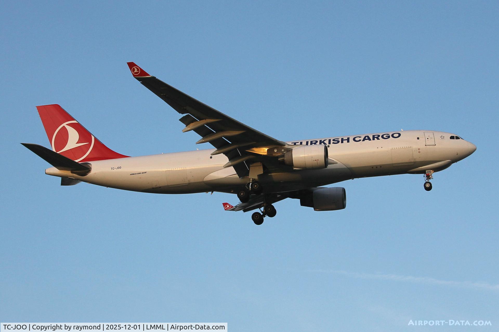 TC-JOO, 2011 Airbus A330-223F C/N 1164, Airbus A330-223F reg TC-JOO of Turkish Cargo on final approach for RW13, landing in Malta from Istanbul.