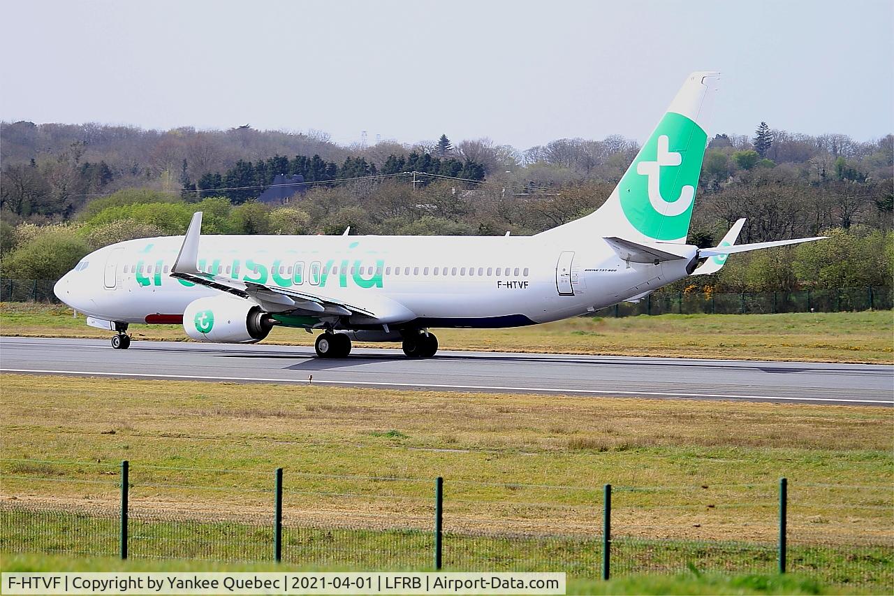 F-HTVF, 2017 Boeing 737-8K2 C/N 62160, Taxiing rwy 07R, Brest-Bretagne airport (LFRB-BES)