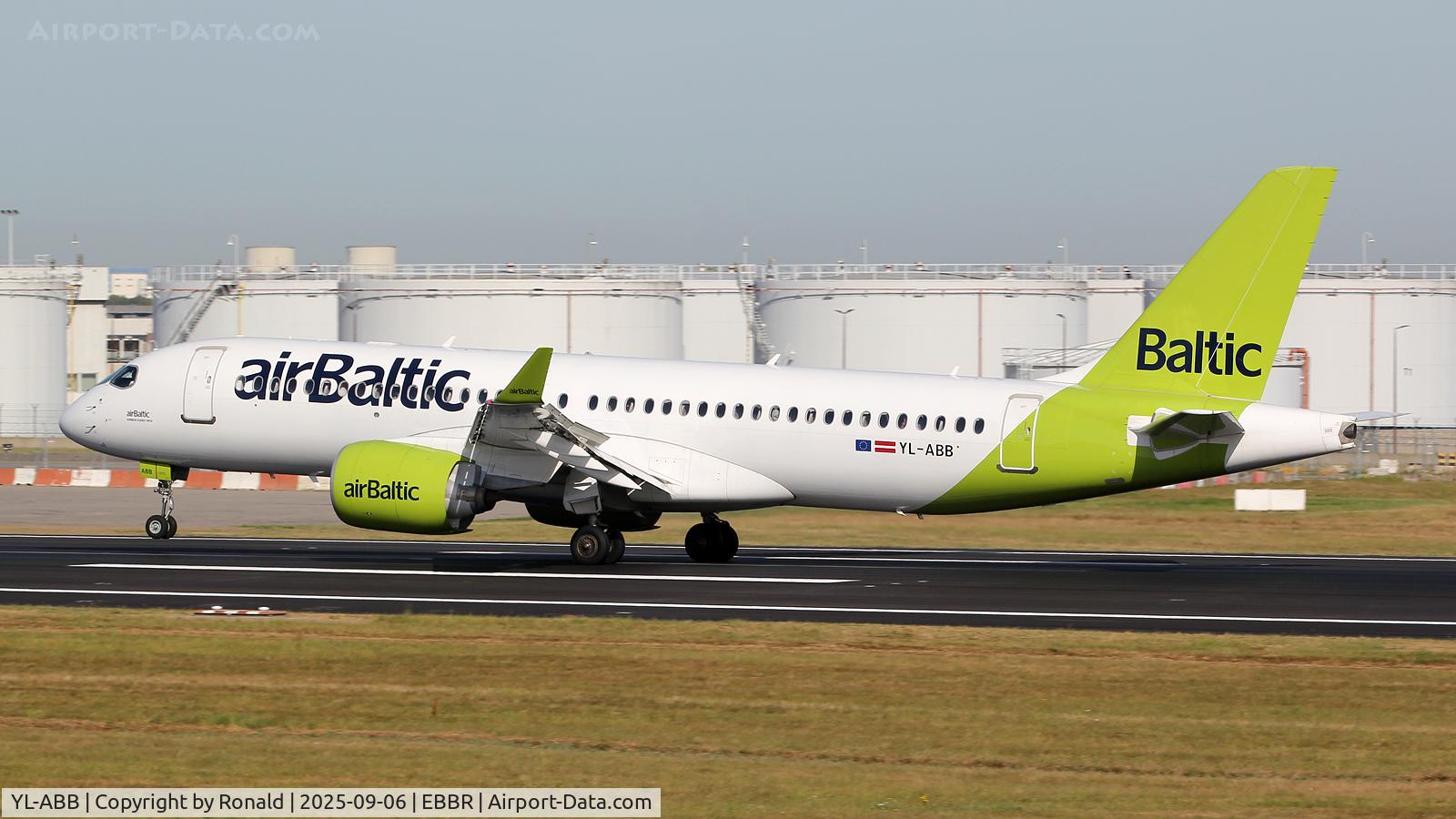 YL-ABB, 2021 Airbus A220-300 C/N 55126, at ebbr