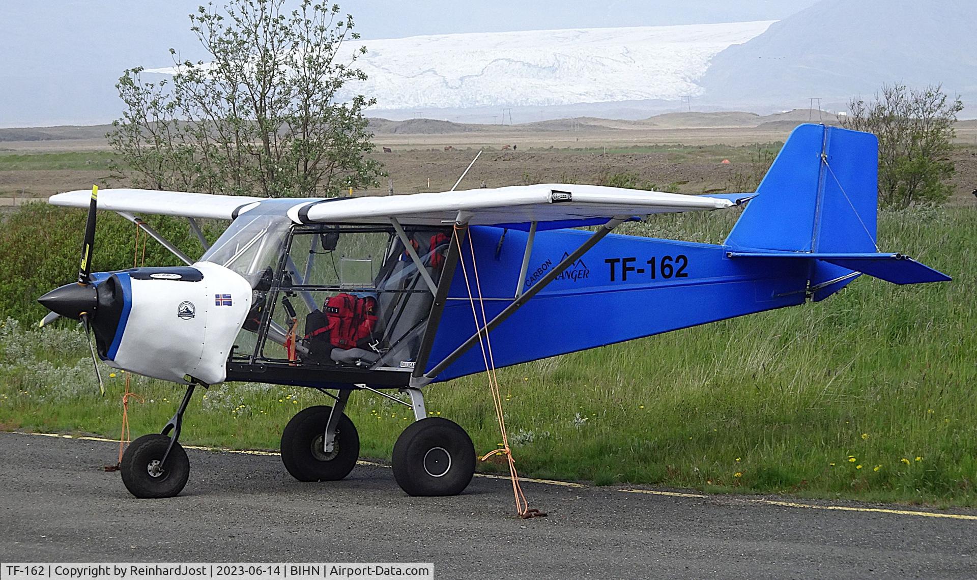 TF-162, 2009 Best Off SkyRanger V-Spass C/N not found, From the Hornafjörður Airport near Hoefn, Iceland, the tongue of the mighty Vatnajökul glacier can be clearly seen