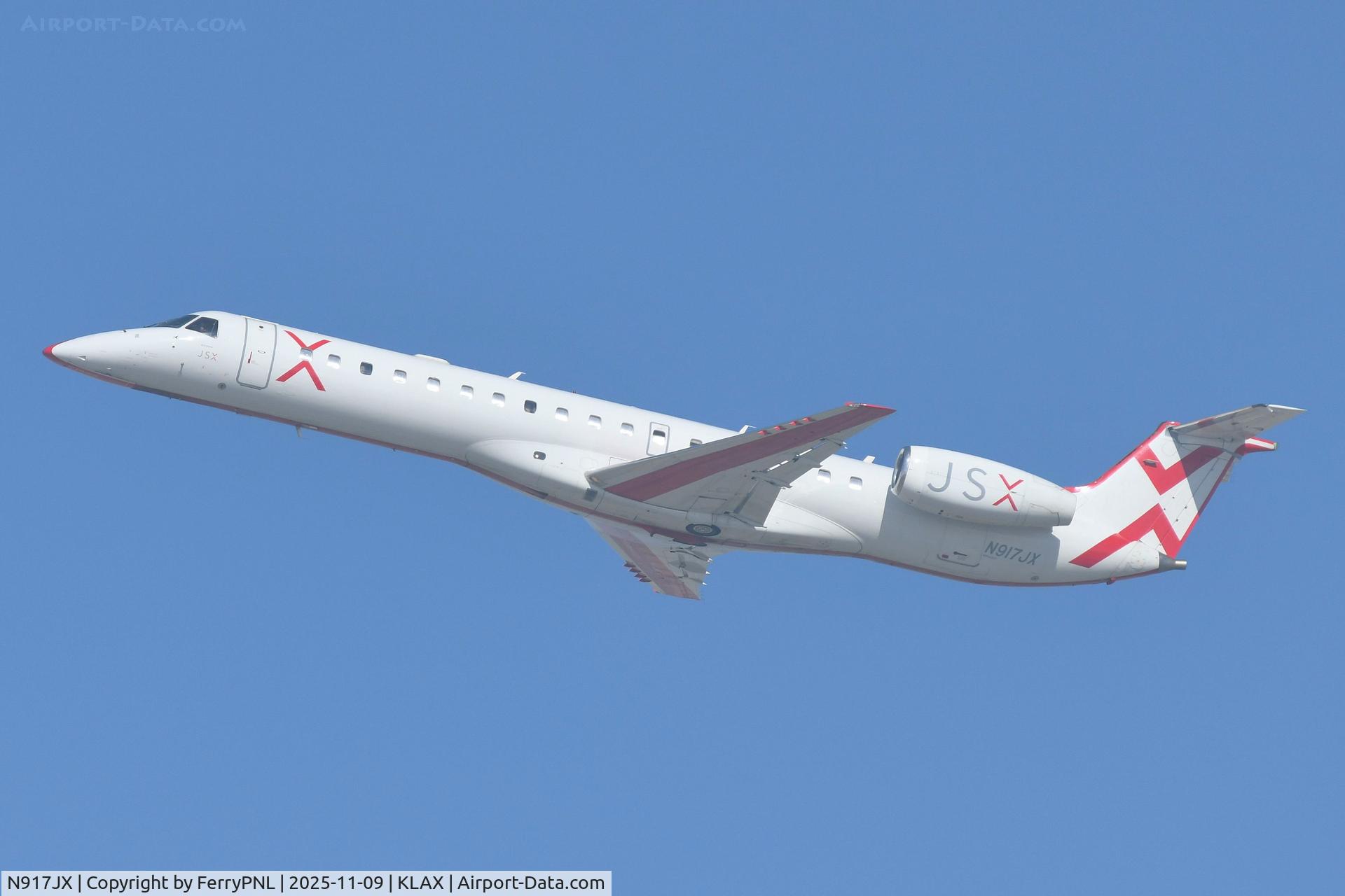 N917JX, 2002 Embraer ERJ-145 C/N 145636, JSX ERJ145 departing LAX