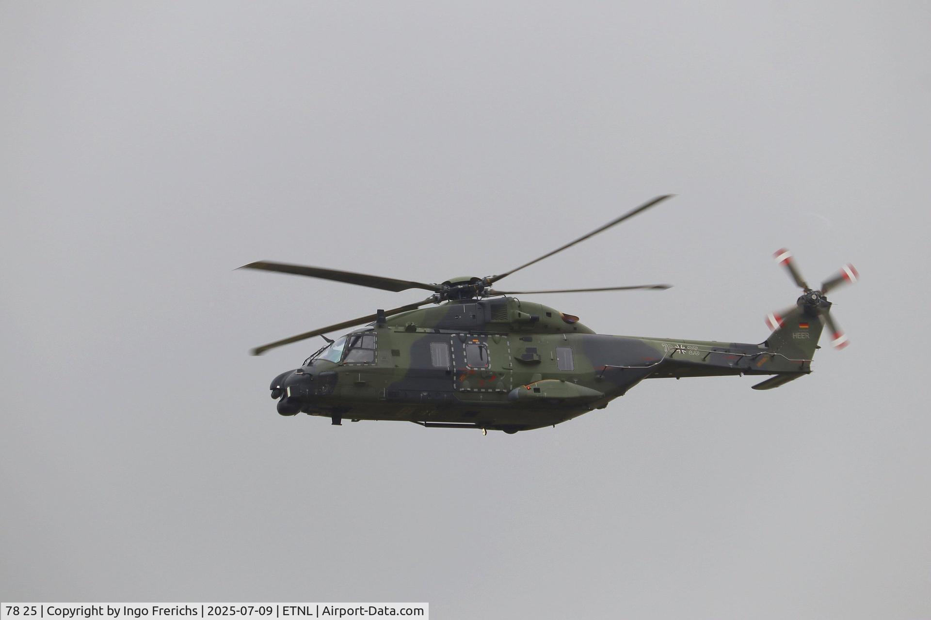 78 25, NHI NH-90 TTH Caiman C/N 1113, German Army NH-90 78 25 flying over Laage Airport.