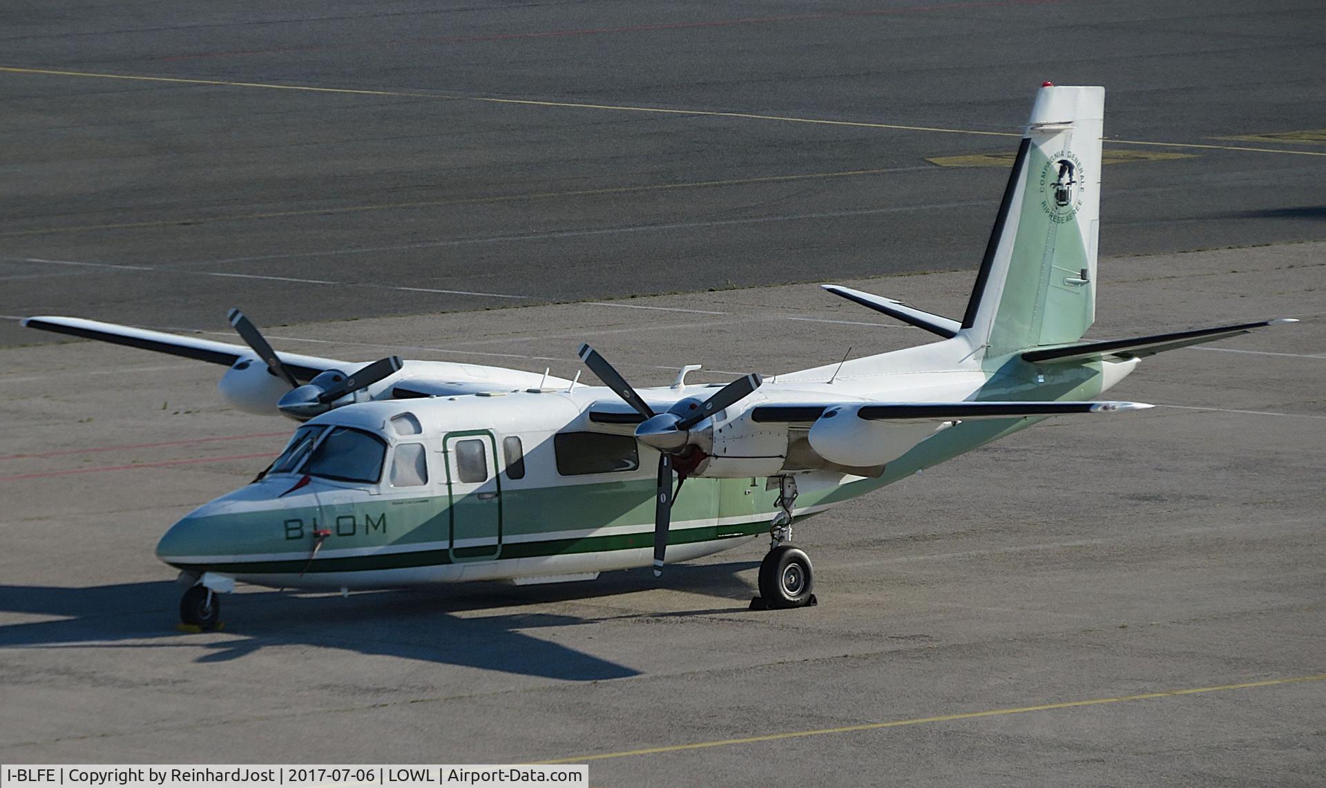 I-BLFE, 1974 Rockwell 690A Turbo Commander Turbo Commander C/N 11204, I-BLFE of BLOM - Compagnia Generale Riprese Aeree, an aerial photography company, at Linz-Hoersching, Austria