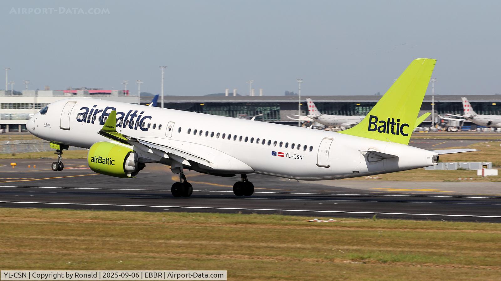YL-CSN, 2018 Airbus A220-300 C/N 55043, at ebbr