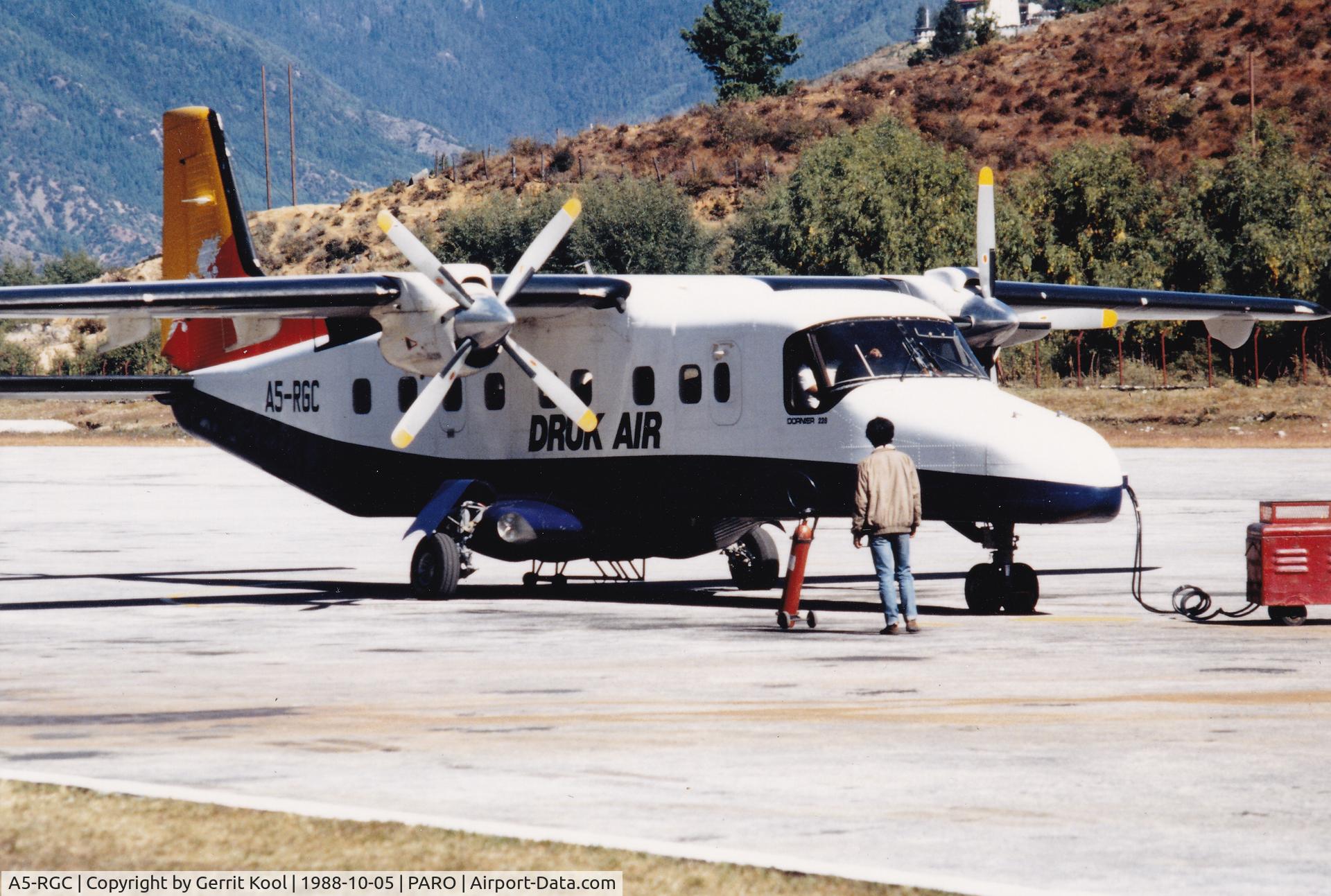 A5-RGC, 1983 Dornier Do228-200 C/N 8017, Made a flight from Calcutta to Paro with about 14 passengers