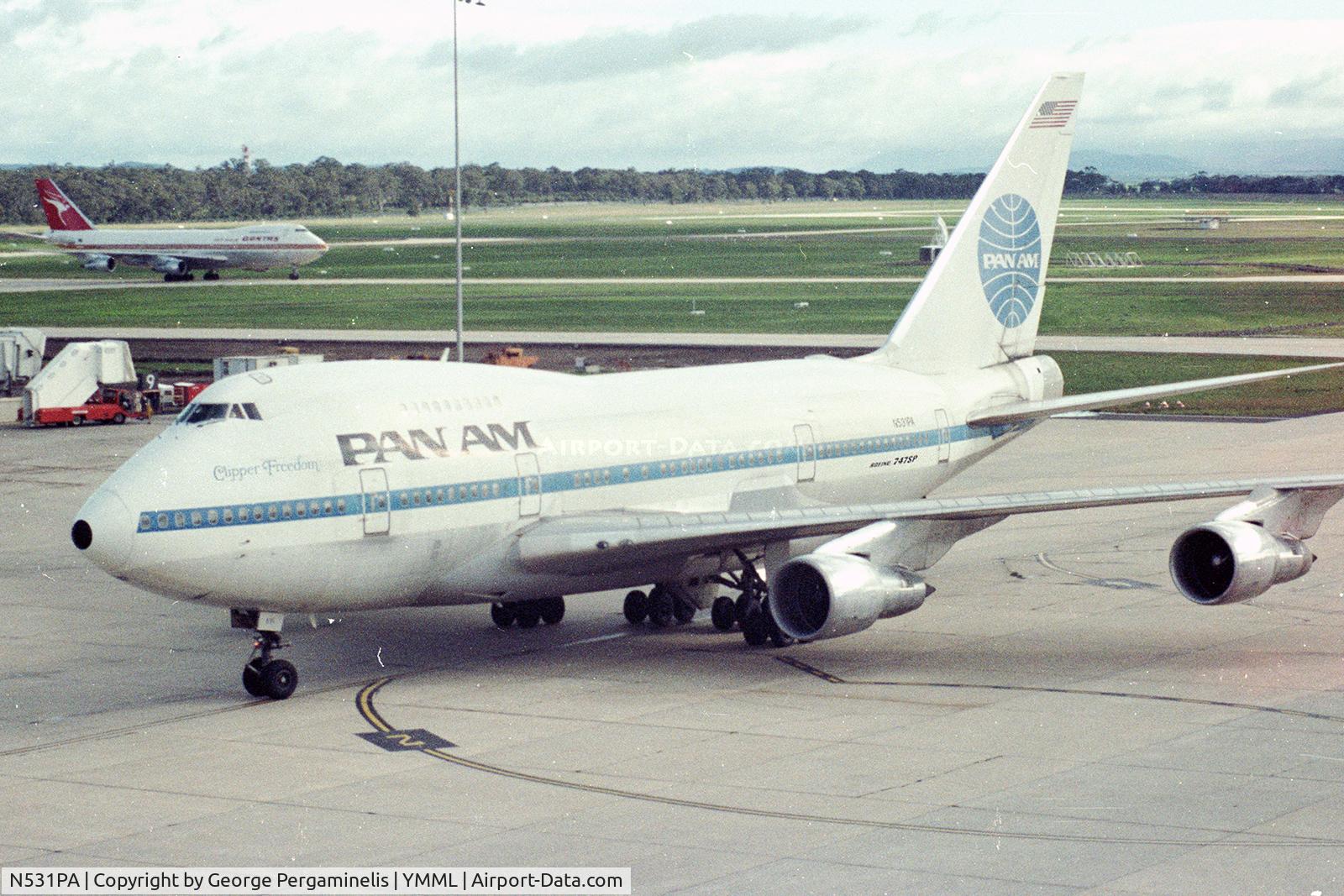 N531PA, 1976 Boeing 747SP-21 C/N 21023, Melbourne airport.