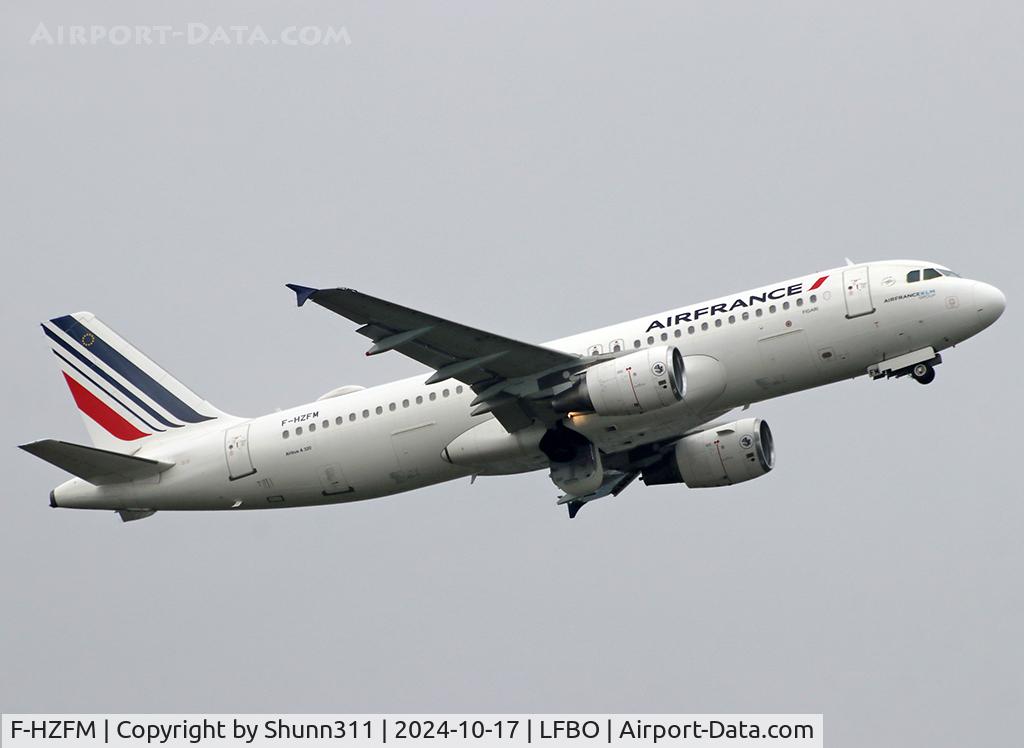 F-HZFM, 2013 Airbus A320-214 C/N 5887, Climbing after take off from rwy 32L... 'FIGARI' name added...