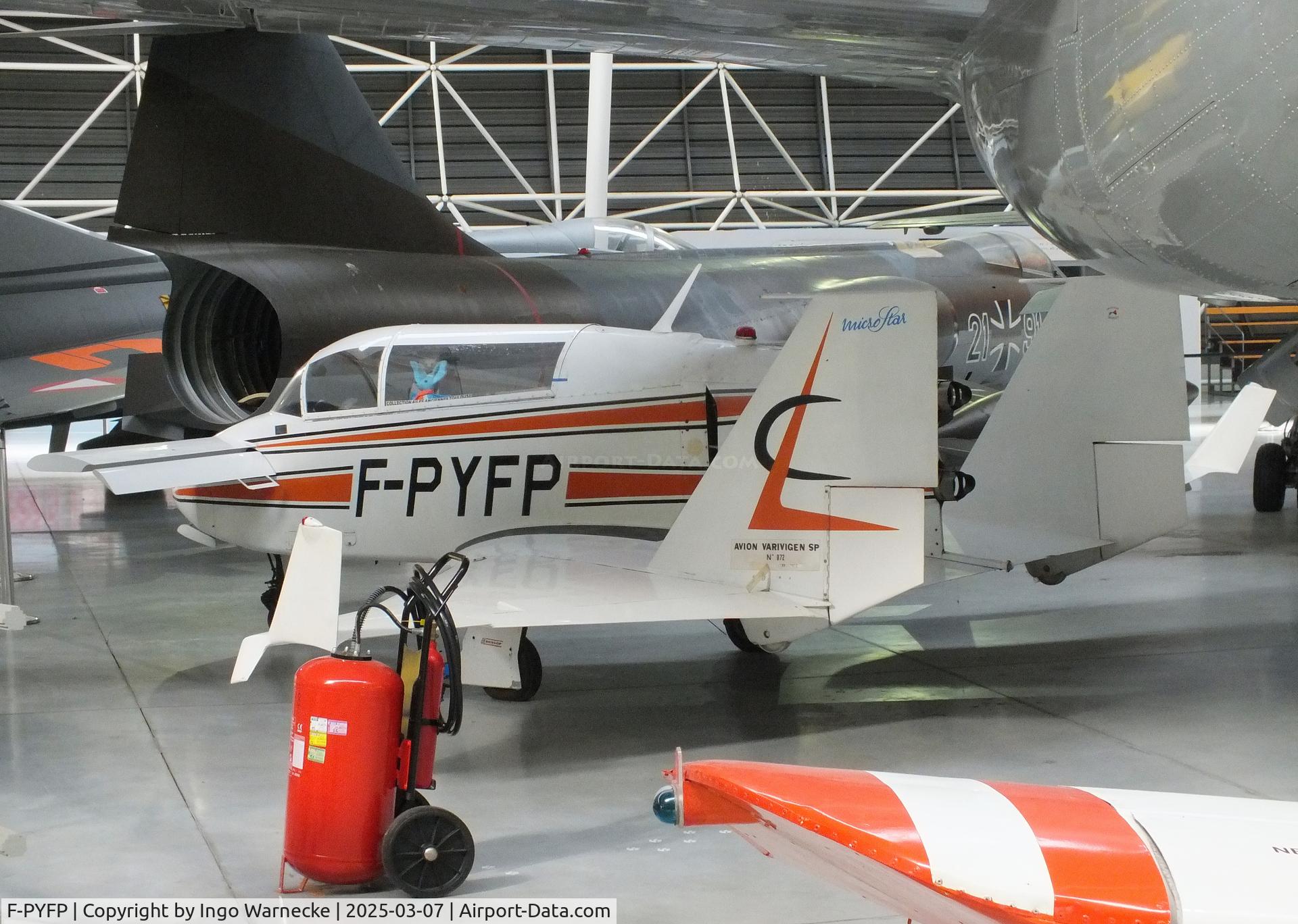 F-PYFP, 1979 Rutan VariViggen SP (Microstar) C/N 072, Rutan (Leo Chagnes) VariViggen / MicroStar (with 2 MicroTurbo jet engines) at the Aeroscopia, Blagnac (Toulouse)