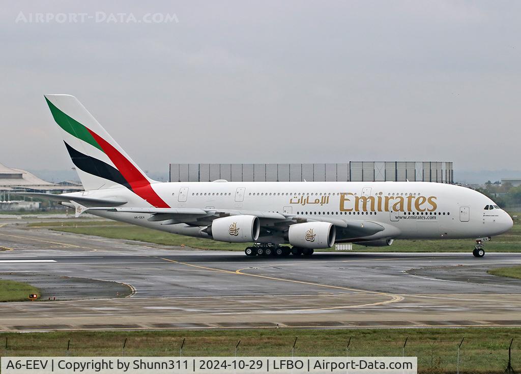 A6-EEV, 2013 Airbus A380-861 C/N 150, Ready for departure after heavy maintenance on Airbus factory...